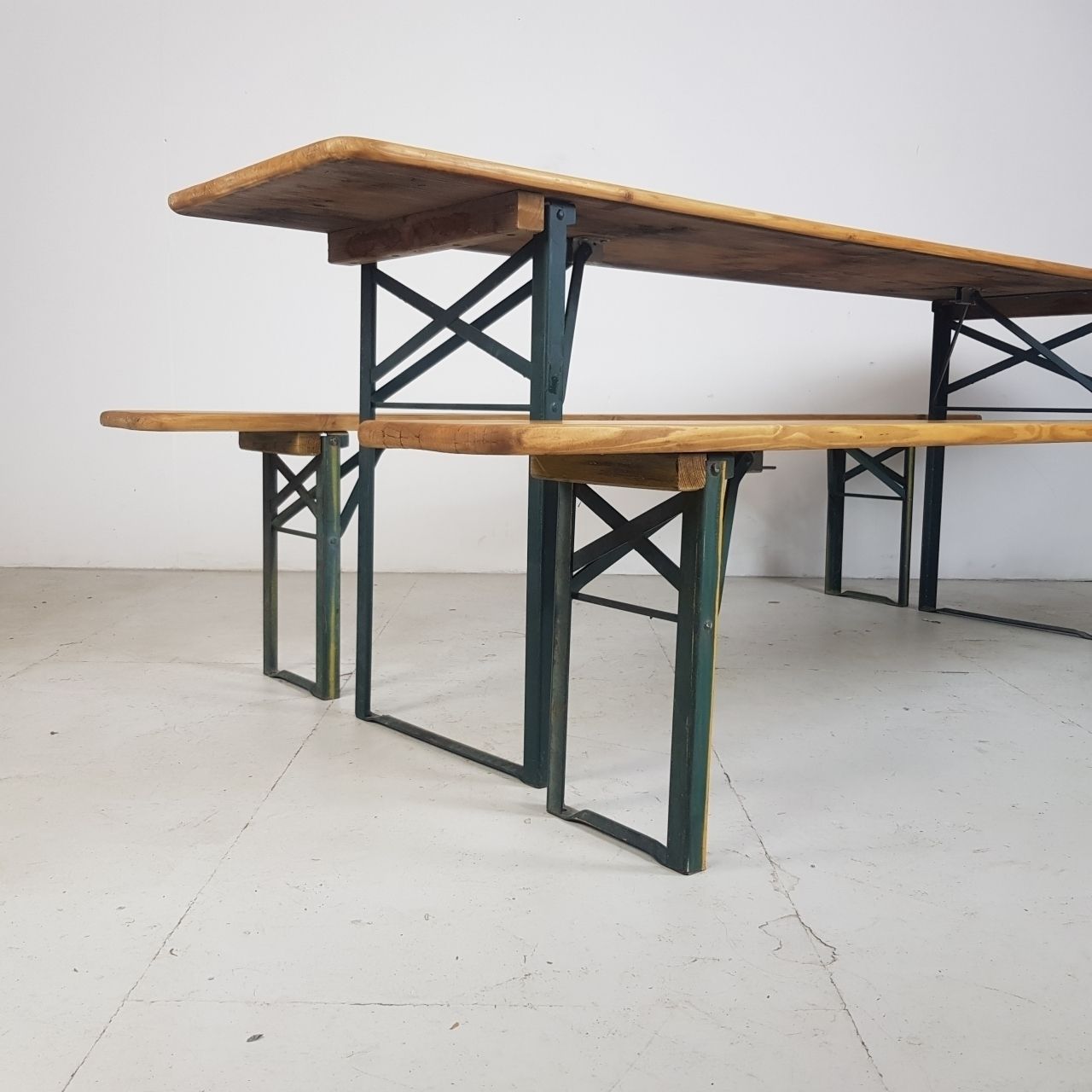 German Beer Table And Benches Sanded And Waxed photo Furniture