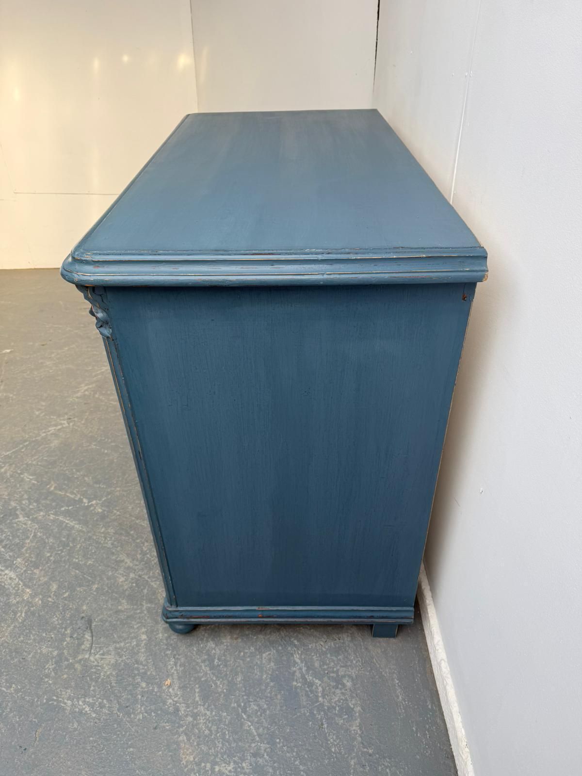 A Huge Painted Blue Pine Genuine Victorian Hungarian Chest Of Drawers photo buy