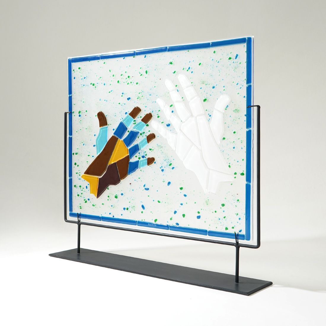 Mario Rossello, Glass Fusion Work For Studio Casarini Savona, 1990s photo Art