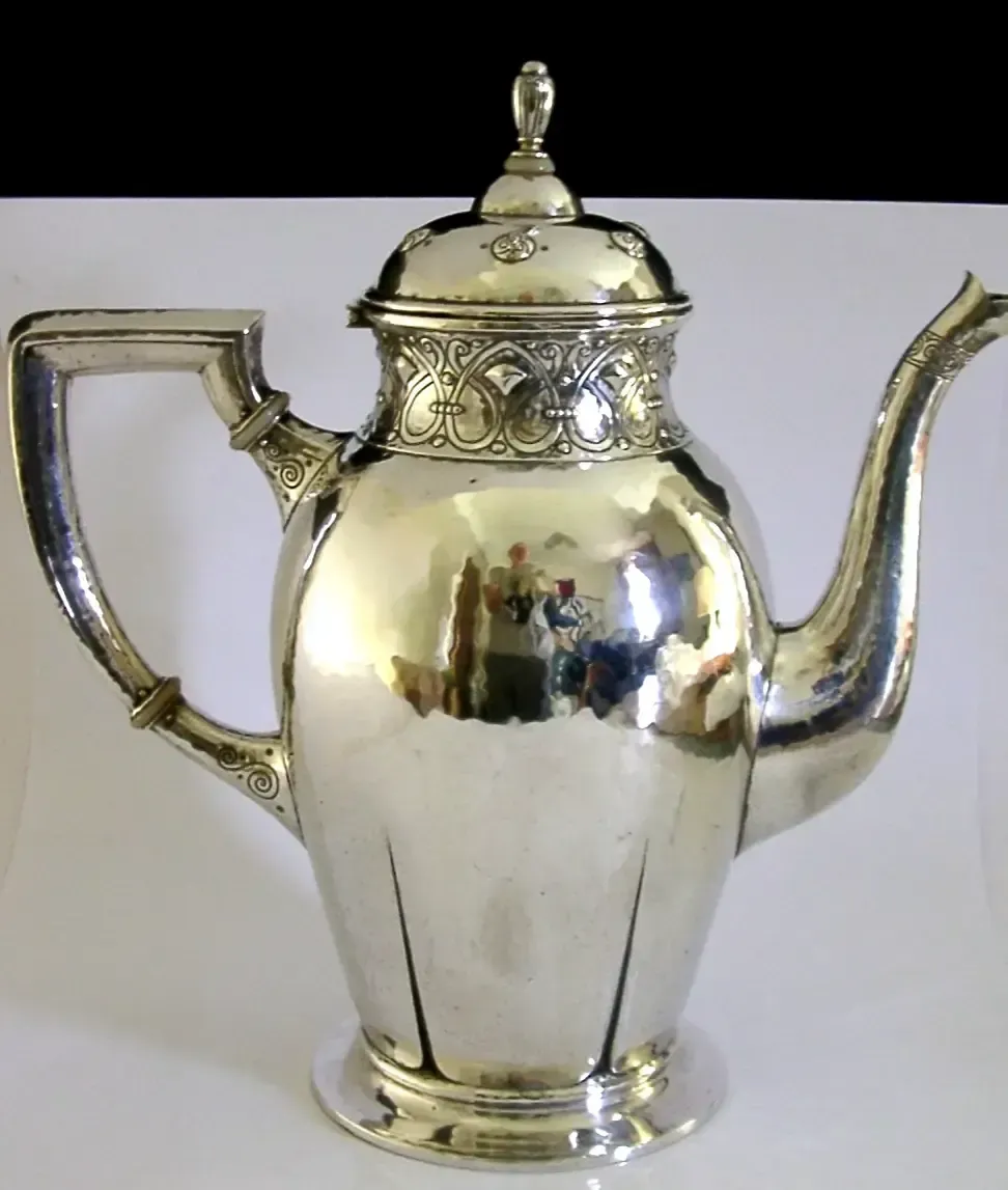 Grande cafetière d'époque en argent massif 800, Jezler, 688 g, Arts & Crafts, 26 cm, vers 1920 photo Décoration
