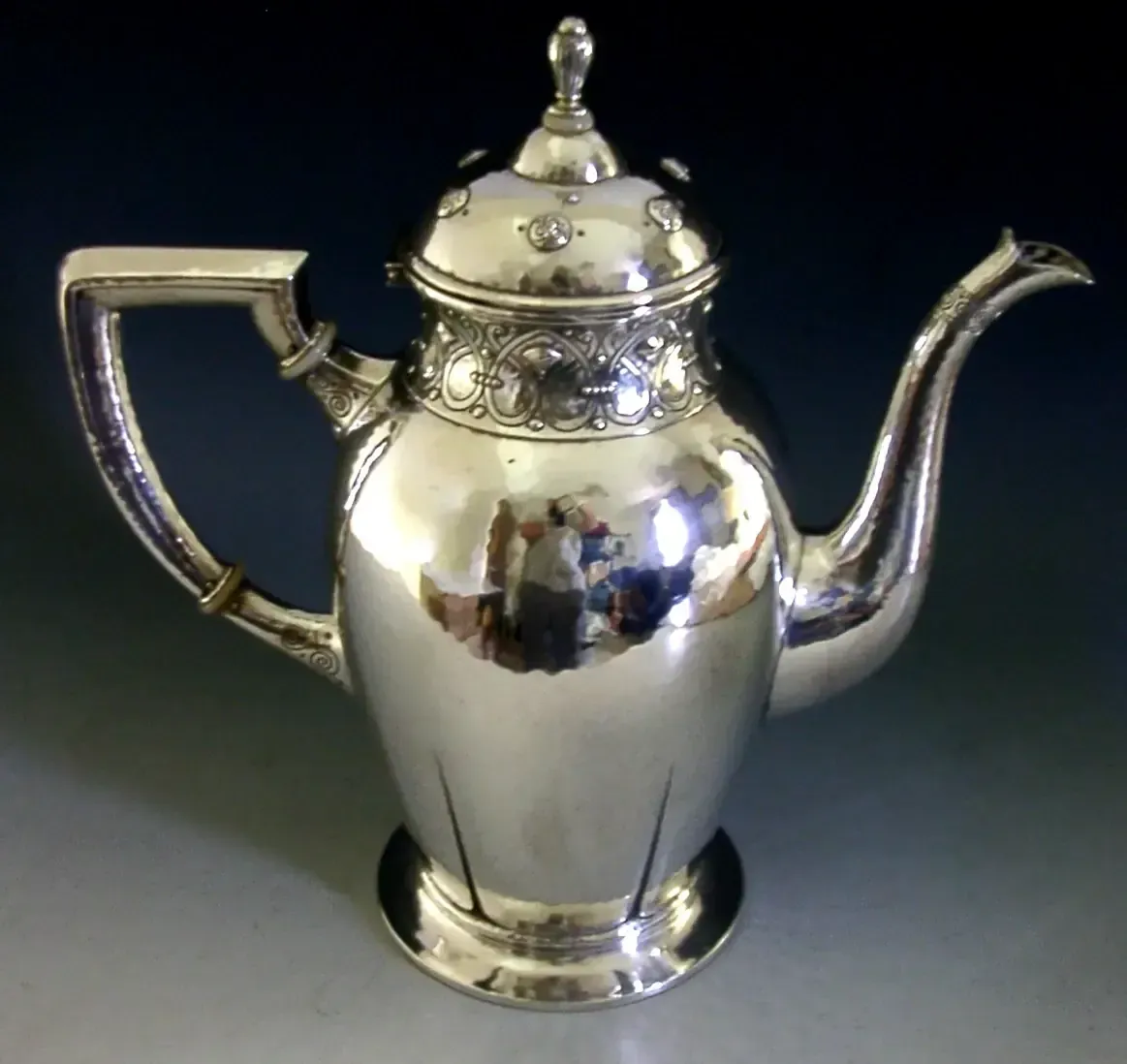 Grande cafetière d'époque en argent massif 800, Jezler, 688 g, Arts & Crafts, 26 cm, vers 1920 photo 1450.0