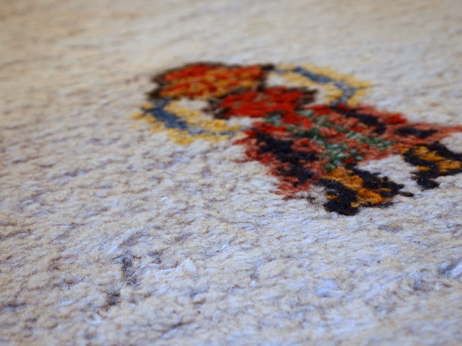Textiles Handmade Vintage Wool Rug With Figures & Animals — 140 × 215 Cm — 1960s photo