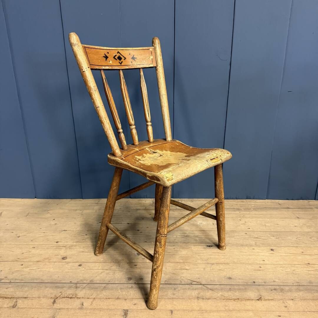 photo for sale Set Van Vier Geschilderde Nederlandse Keukenstoelen