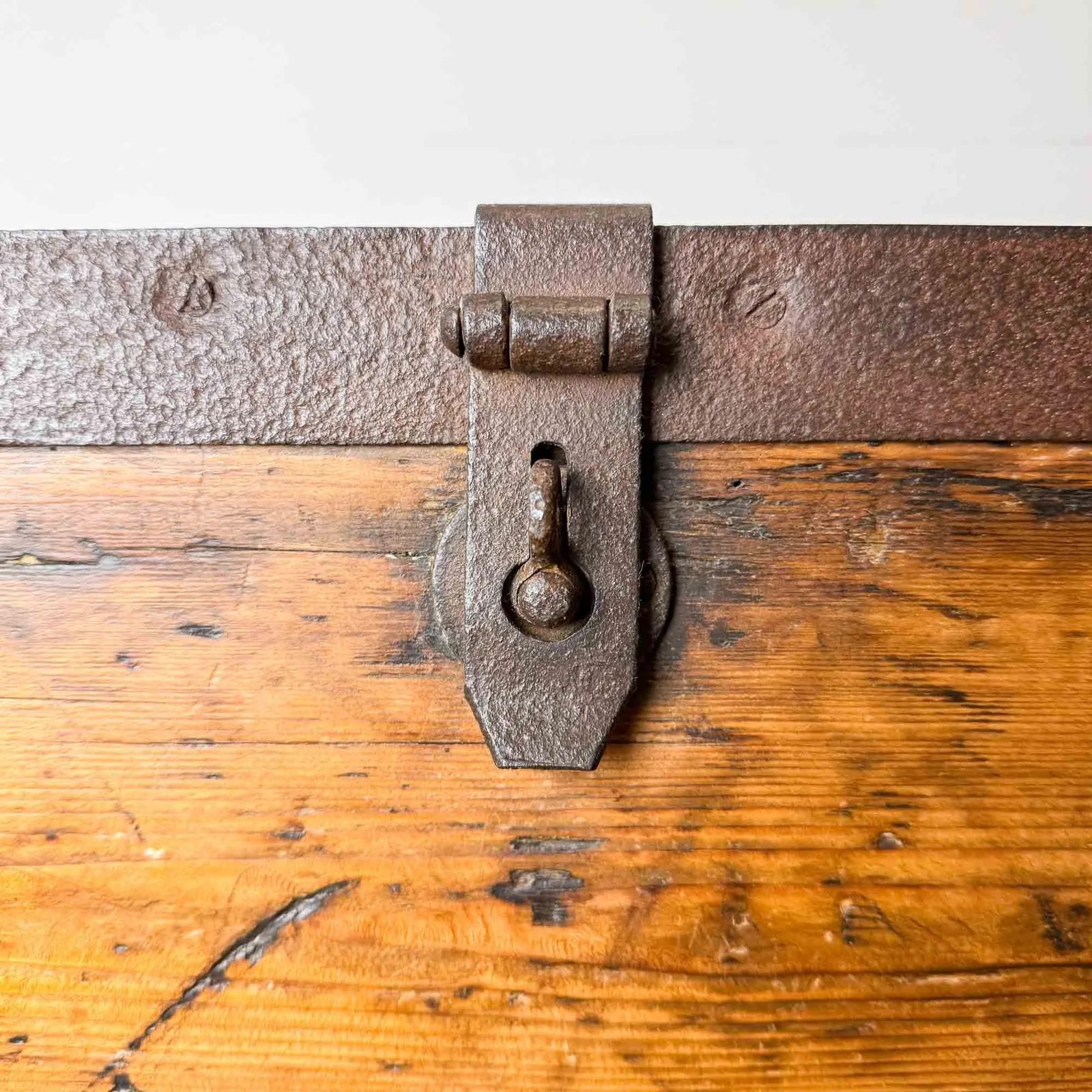 photo buy Antique Elm And Pine Iron Bound Strongbox