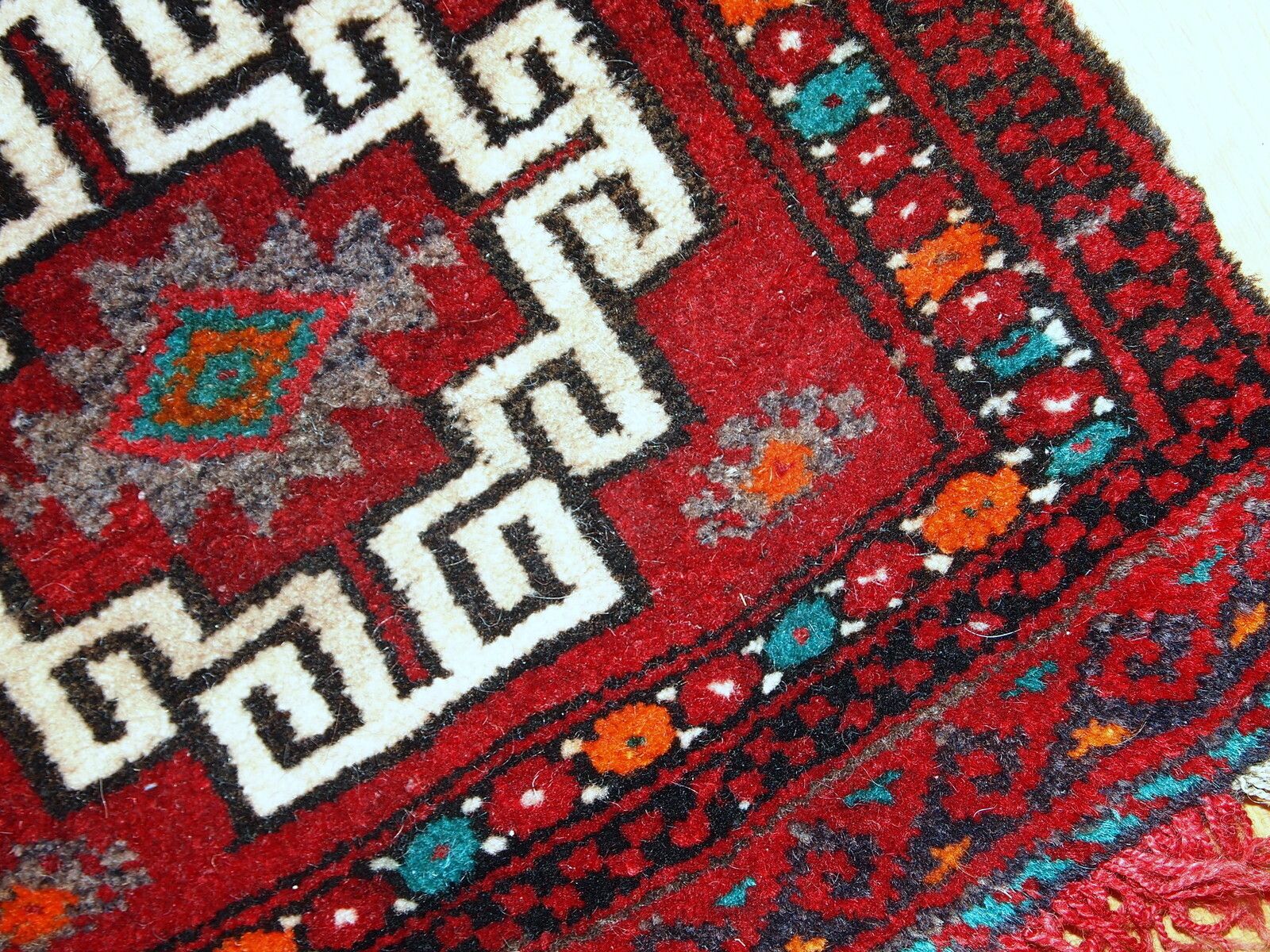Handmade Vintage Tribal Wool Bag — 34 × 34 Cm — Turkey, 1970s photo for sale