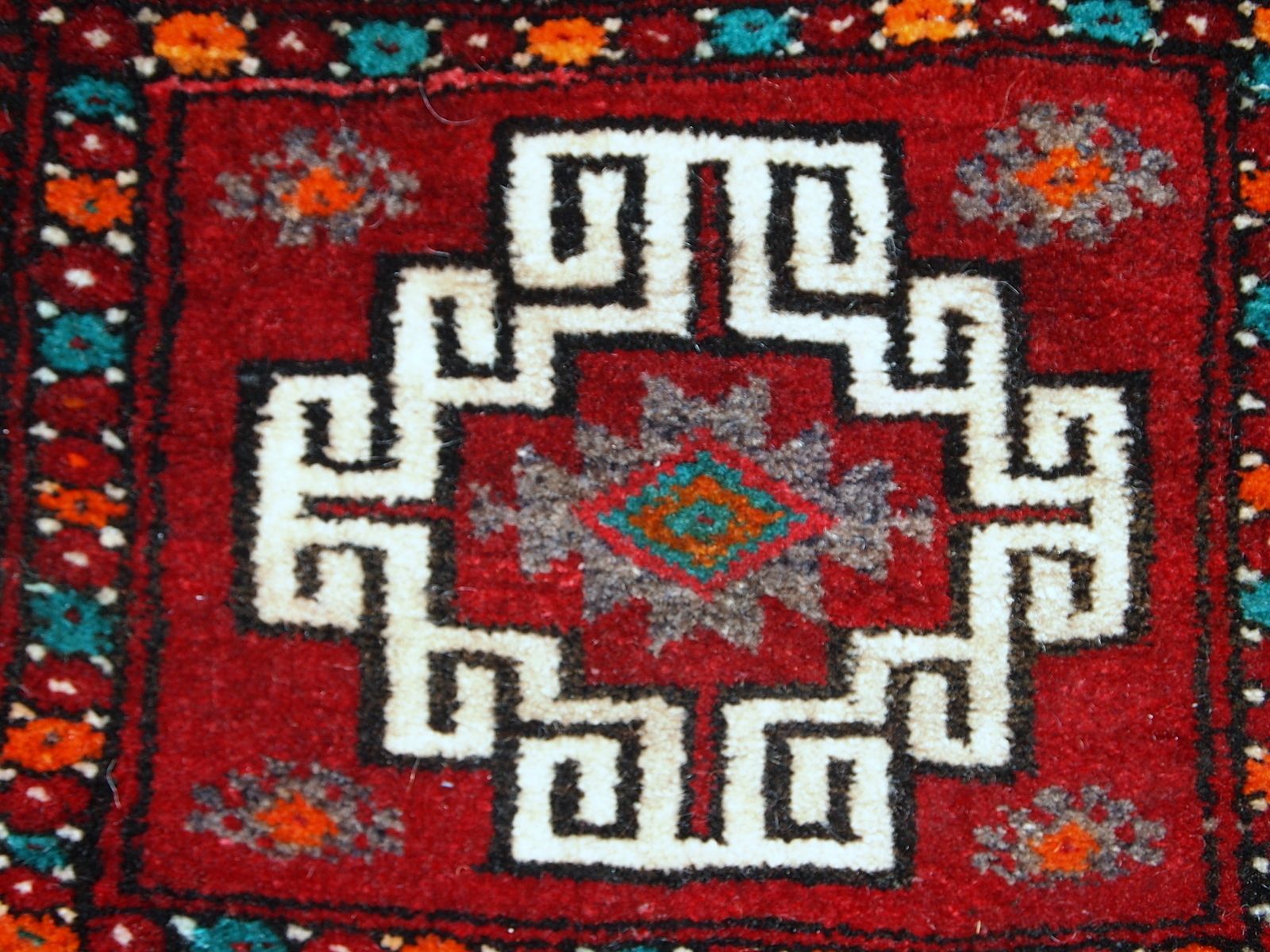 Handmade Vintage Tribal Wool Bag — 34 × 34 Cm — Turkey, 1970s photo Textiles