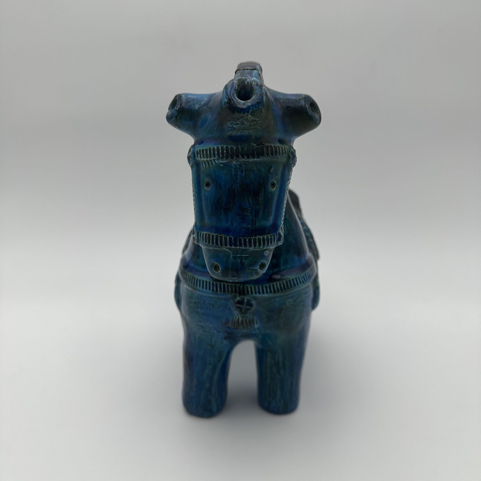 Blue Ceramic Horse – Aldo Londi For Bitossi, Rimini Series, 1960s photo buy