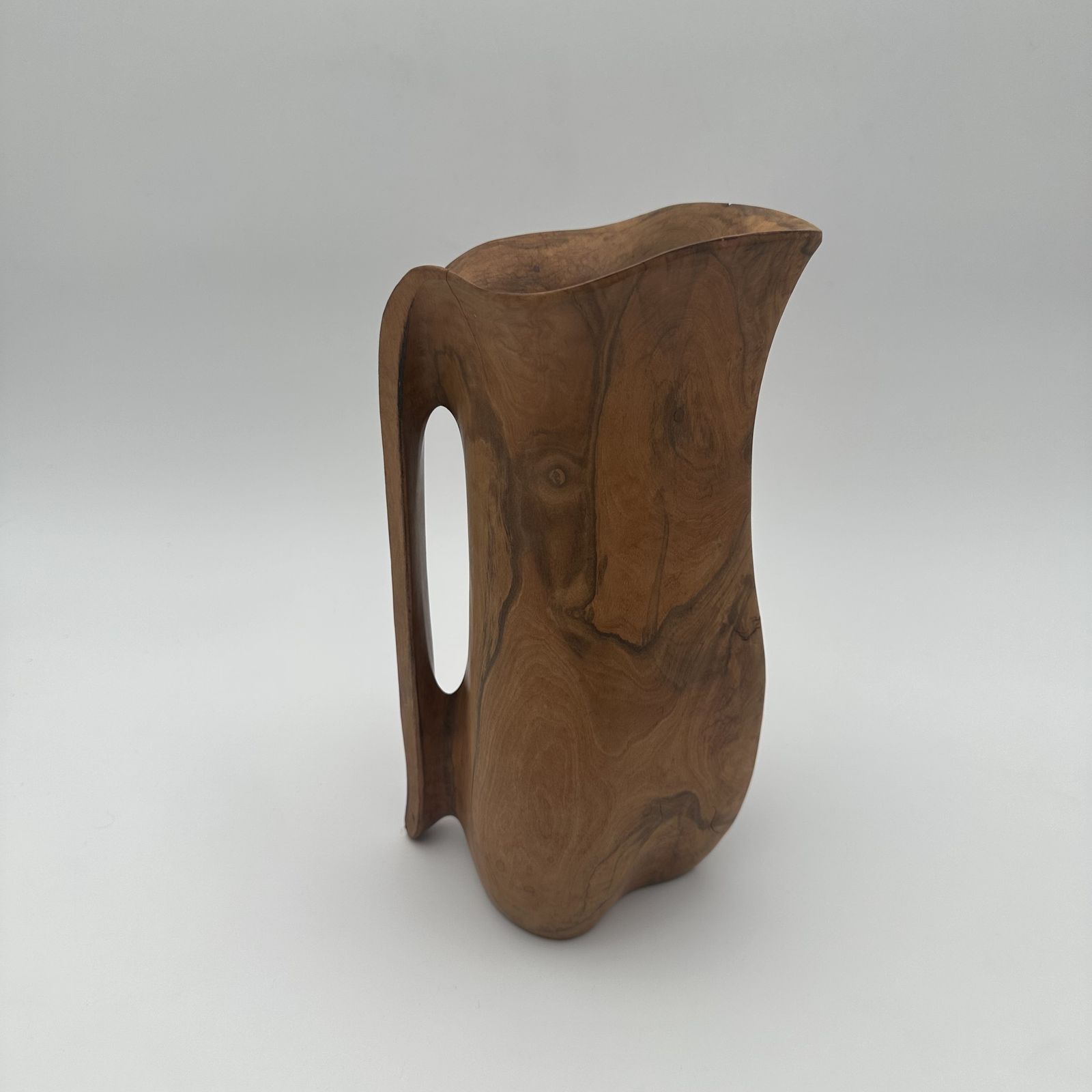 Sculptural Wooden Pitcher, In The Style Of Alexandre Noll – French Work, 1950s