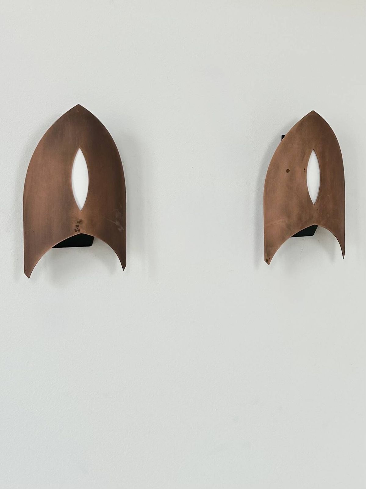 Pair Of Vintage Matte Copper Wall Lights, France, 1970. photo vintage