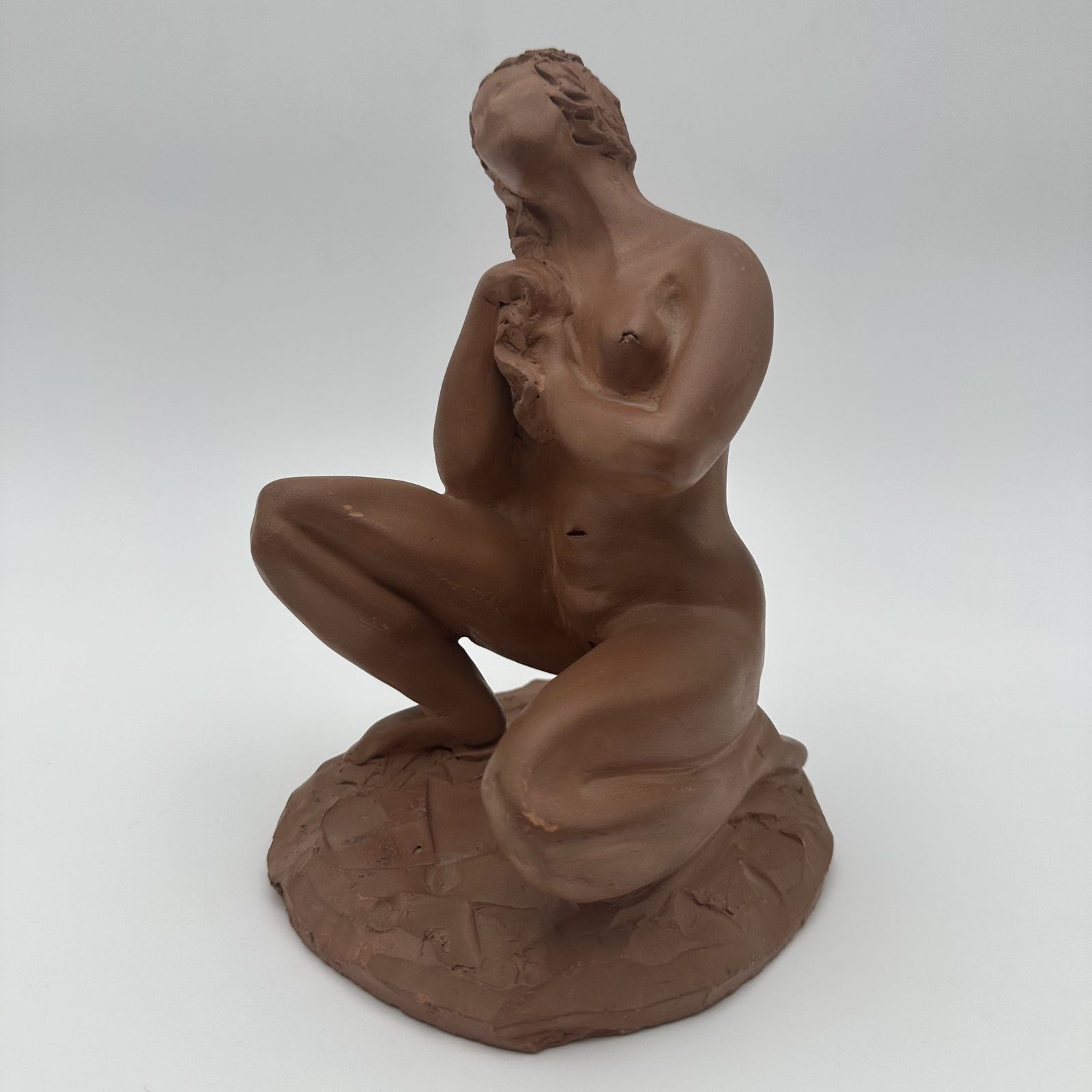 Terracotta Statue Of A Nude Woman – Signed N. Hottot, 20th Century photo vinterior