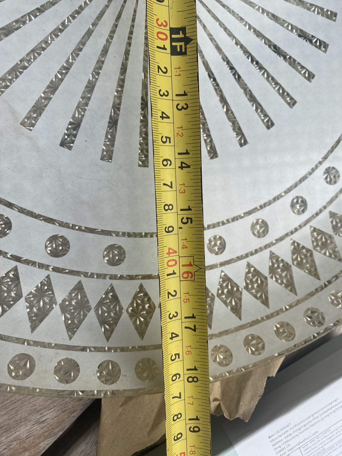 Mid Century Hanging  Pendant Indented Frosted Glass. photo for sale