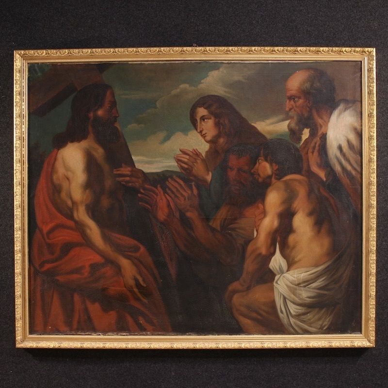 Great 19th Century Flemish Painting, Christ Forgiving Penitent Sinners