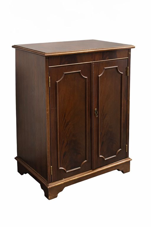 Elegant Vintage Mahogany Cabinet With Inlaid Top | Mid 20th Century
