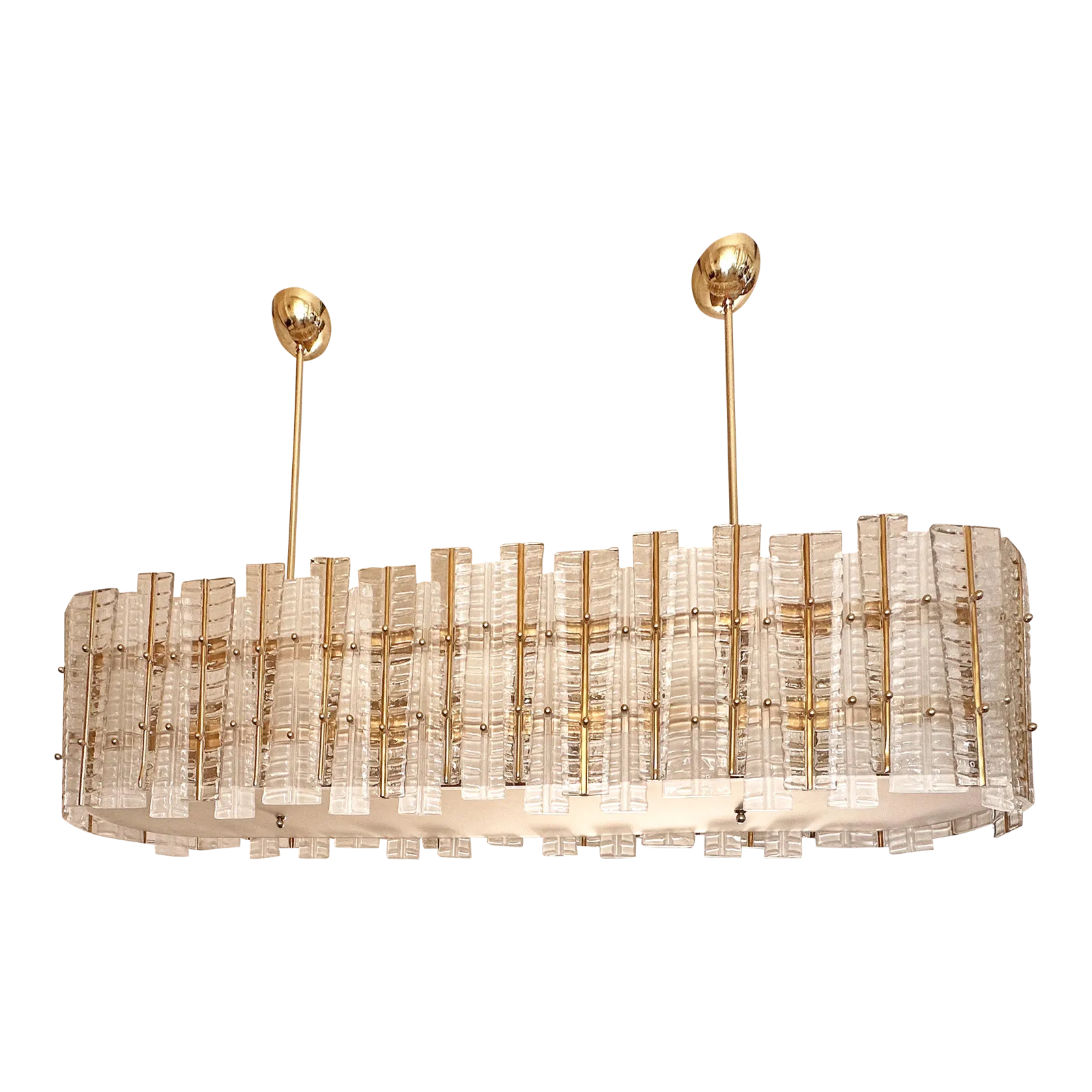 Contemporary Modern Italian "Tropical" Murano Glass Gold Chandelier By Simoeng