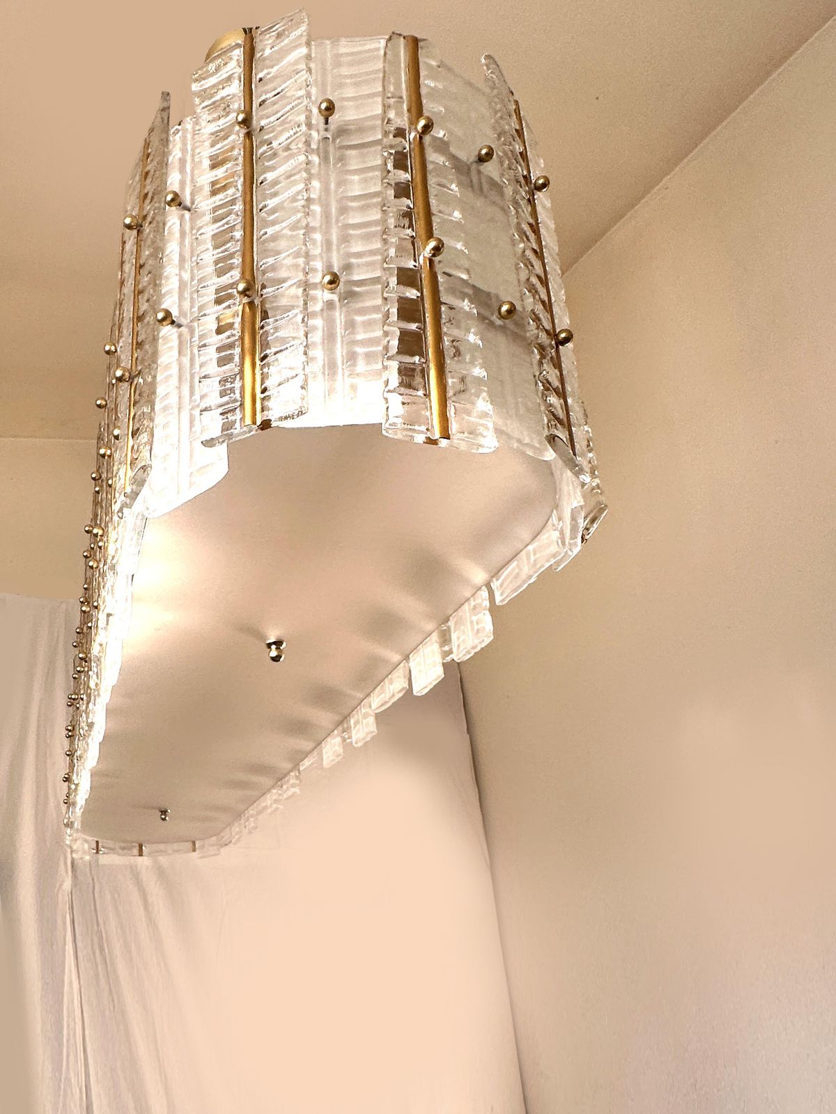 Contemporary Modern Italian "Tropical" Murano Glass Gold Chandelier By Simoeng photo vinterior