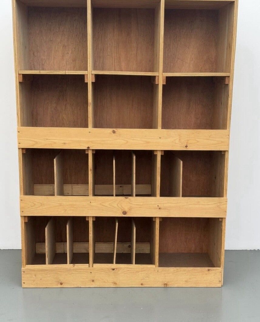 Vintage Solid Pine Cube Bookcase Piegon Hole Bookcase Industrial Style photo for sale