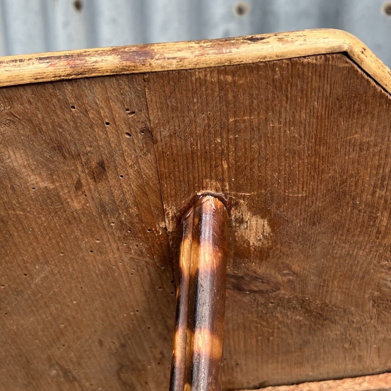 135.0 Antique Tiger Bamboo Tripod Side End Lamp Table Late Victorian Vintage photo
