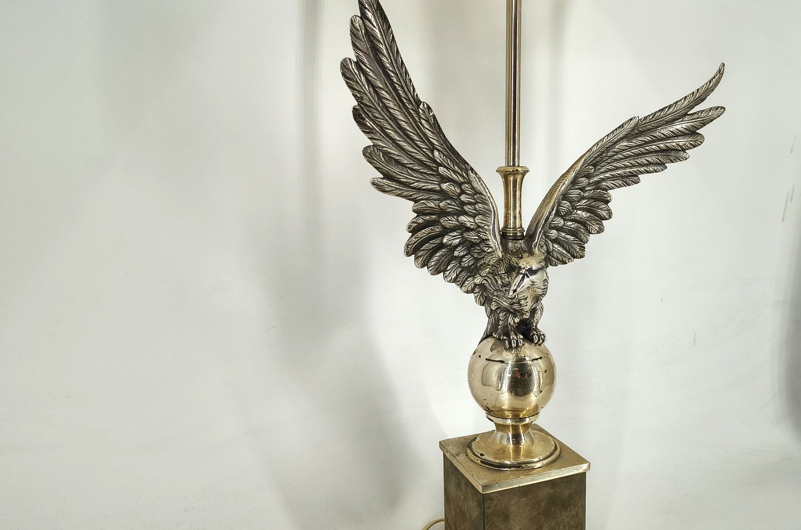 Pair Of Nikkel Eagle Table Lamps By Loevsky And Loevsky, 1970s photo buy