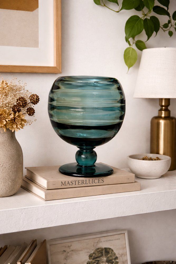 Mid Century Swedish Art Glass Pedestal Vase By Elis Bergh For Kosta Boda, 1960s photo furniture