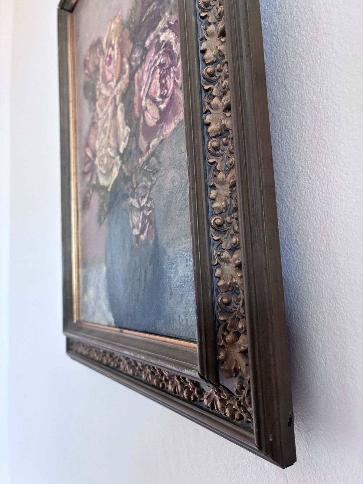 Vintage Original Flower Oil Painting, Flower Still Life Art photo 350.0