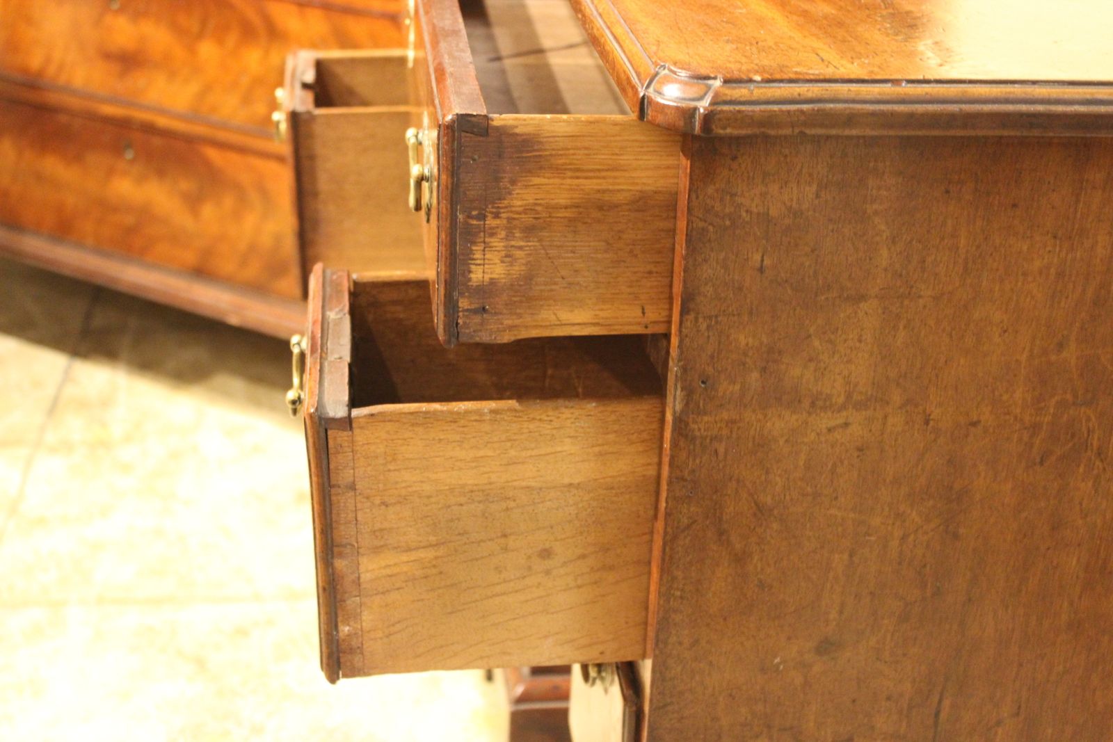 18thc. Mahogany Knee Hole Desk photo vintage