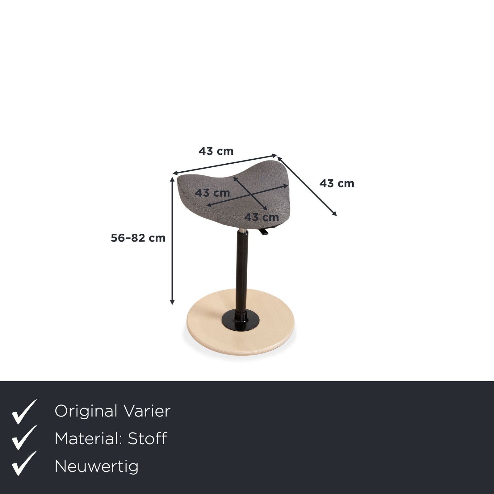 Varier Move Sit Stand Grey Revive 164 Base Natural Brown Ash Wood Office Chair By Per øie photo furniture