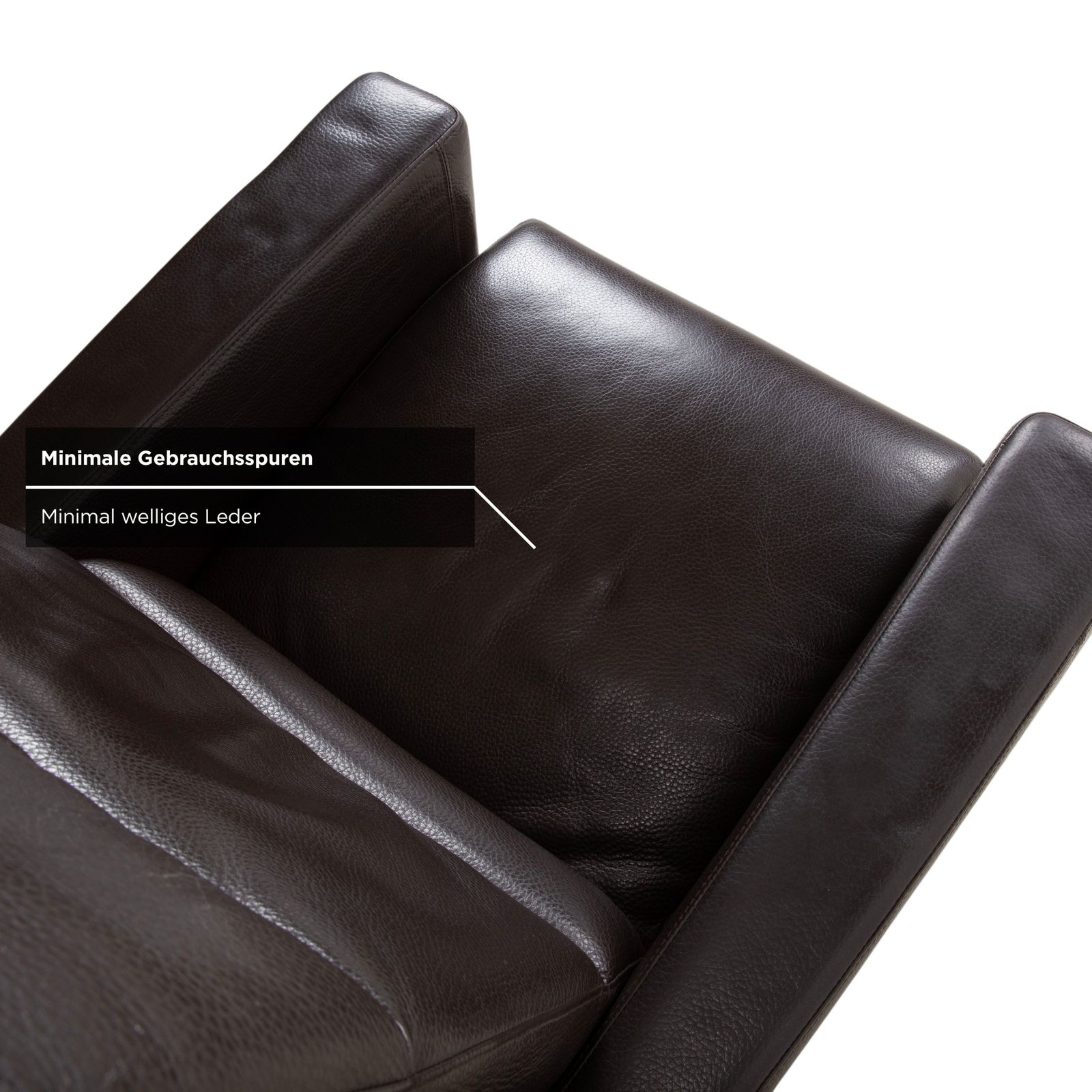 Brühl Alba Leather Armchair, Brown, Including Manual Reclining Function And Chrome Feet, Thick Leather photo vintage