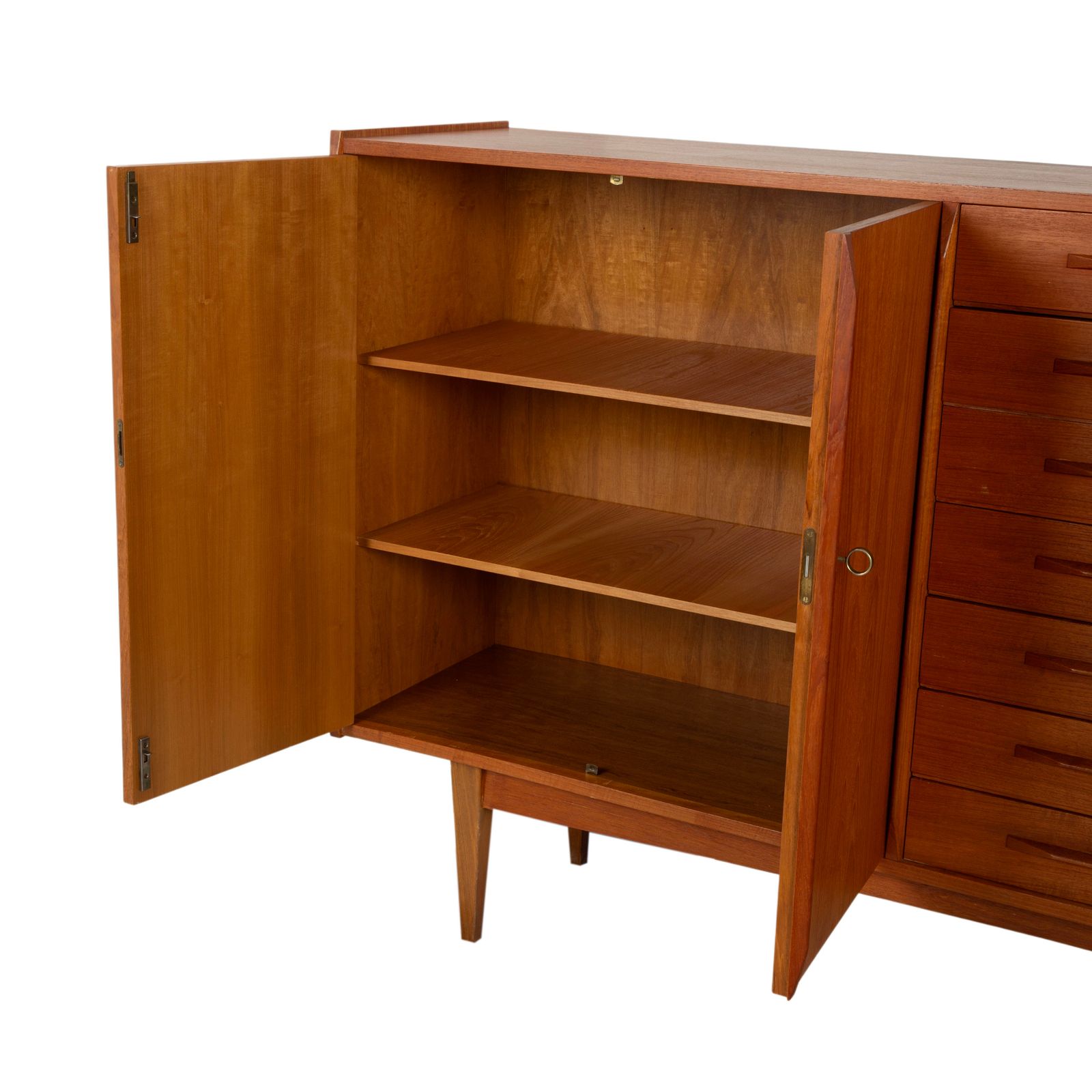 Midcentury Wooden Sideboard, Brown Highboard, Teak, Vkw Furniture photo 2123.0