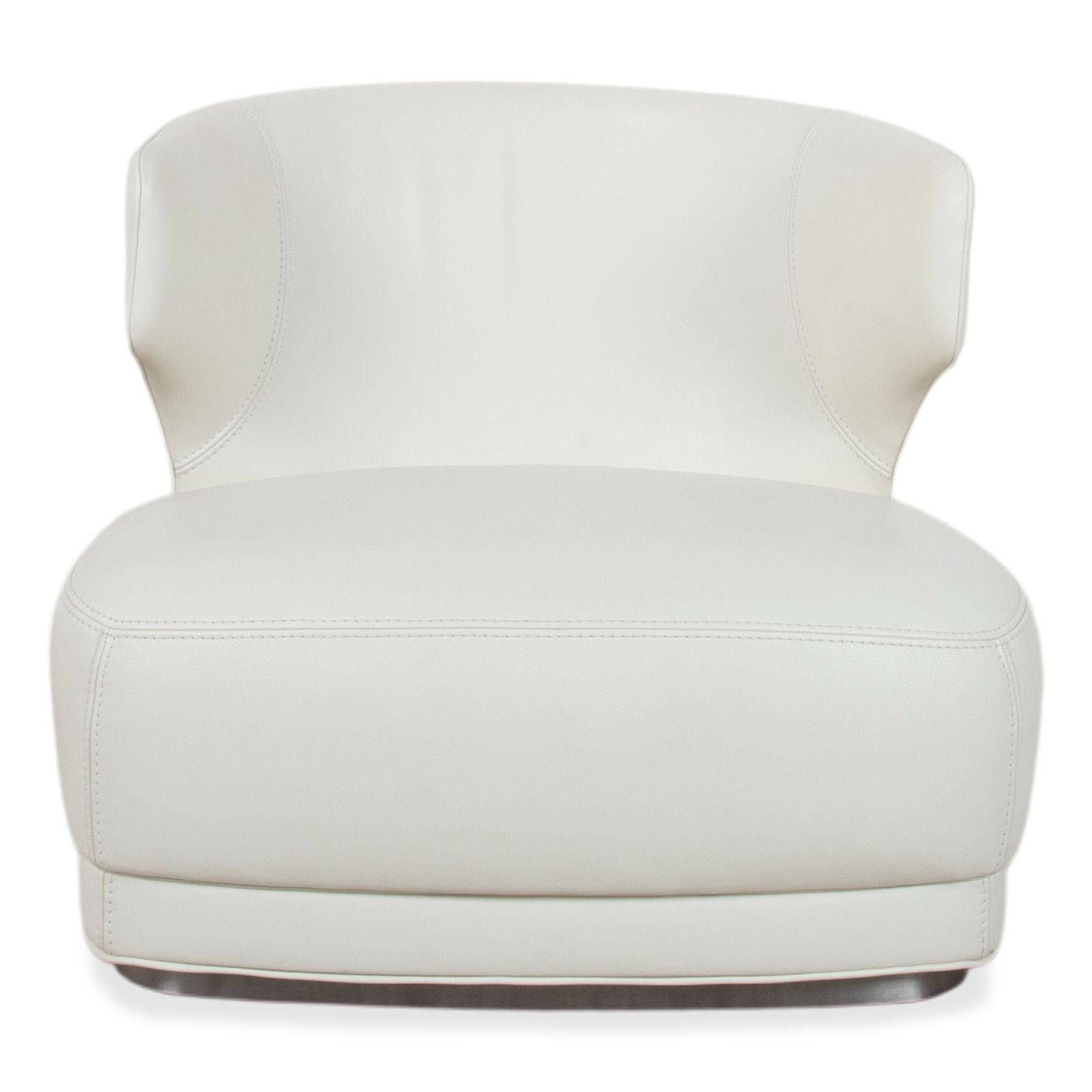 photo furniture Fauteuil Baxter Etienne en cuir, blanc crème