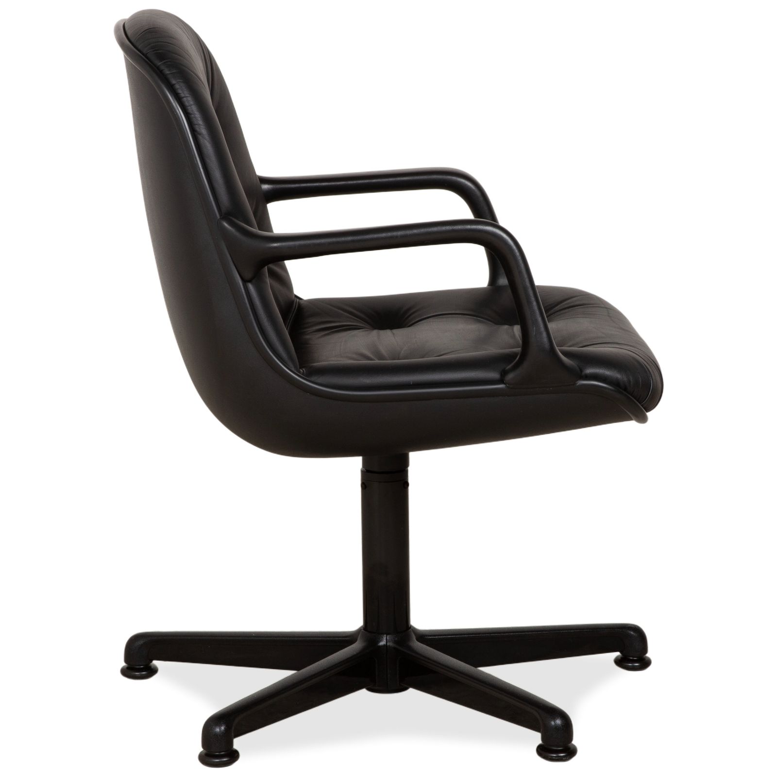 Furniture Charles Pollock Comforto Executive Chair Knoll 1960s Leather Executive Black Genuine Leather Office Chair photo