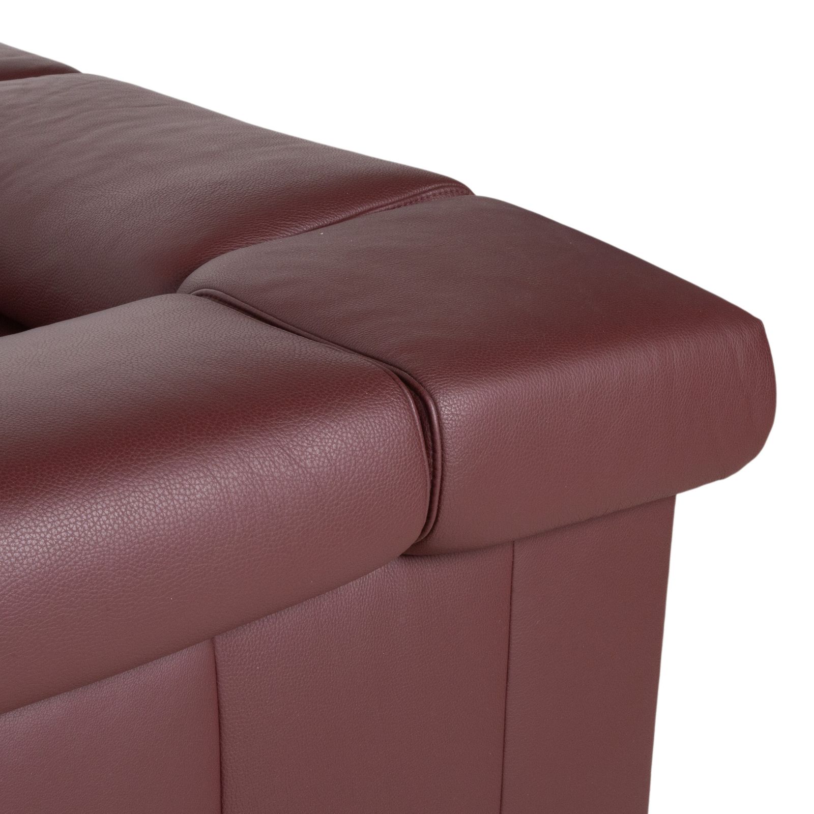 Mobilier Canapé d'angle Ewald Schillig Brand Blues en cuir et chrome, rouge bordeaux, fonction manuelle photo