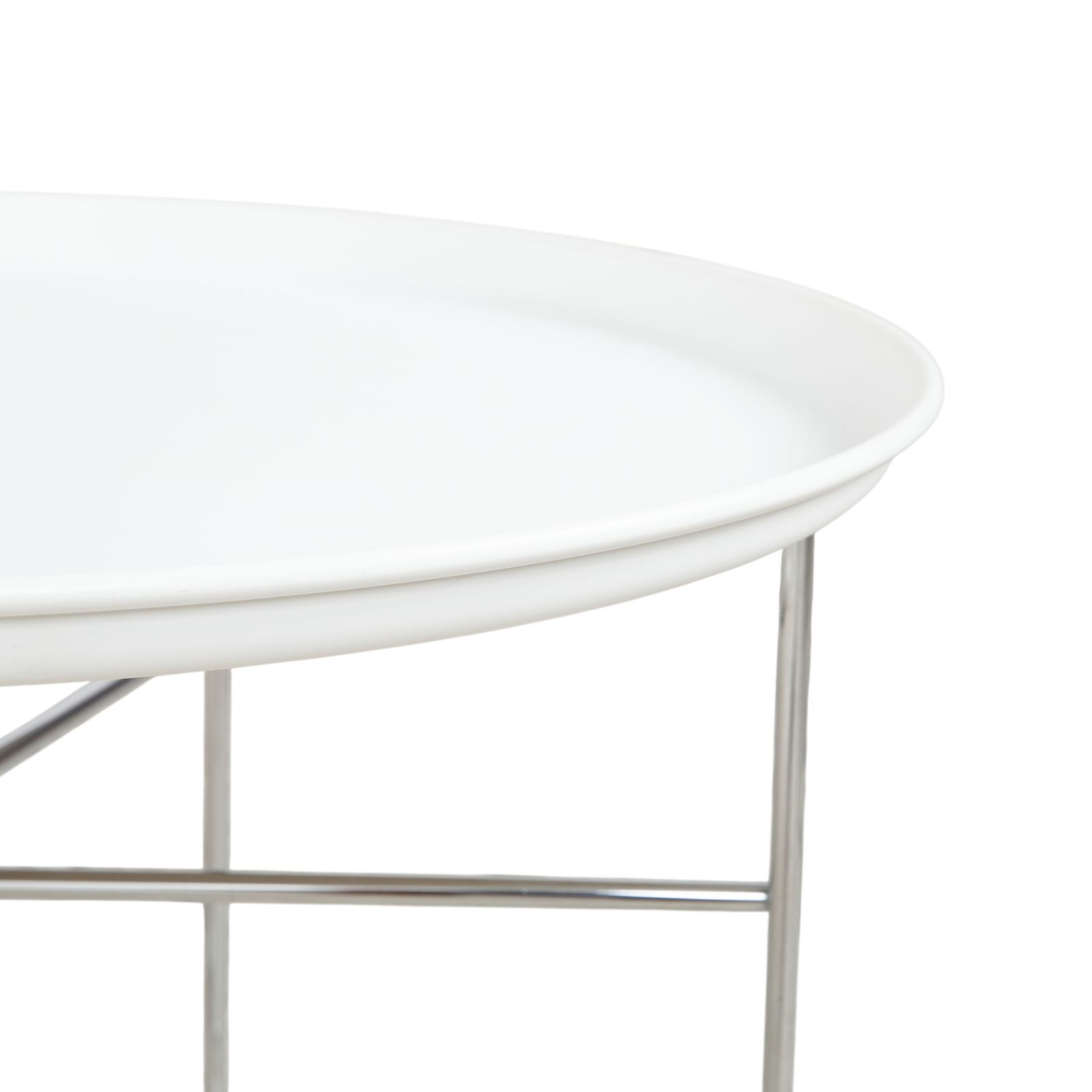 B&B Italia Fat Fat Coffee Table, White Plastic, 62 X 62 Cm, Chrome Frame photo for sale