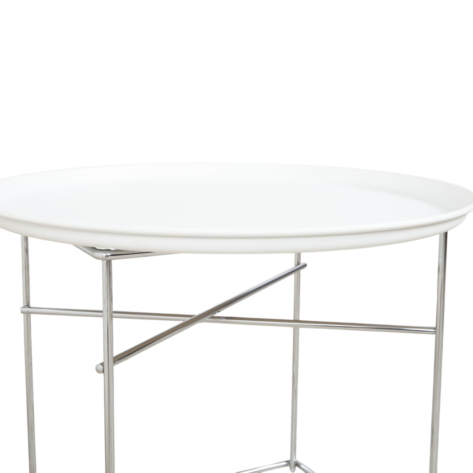 B&B Italia Fat Fat Coffee Table, White Plastic, 62 X 62 Cm, Chrome Frame photo vinterior