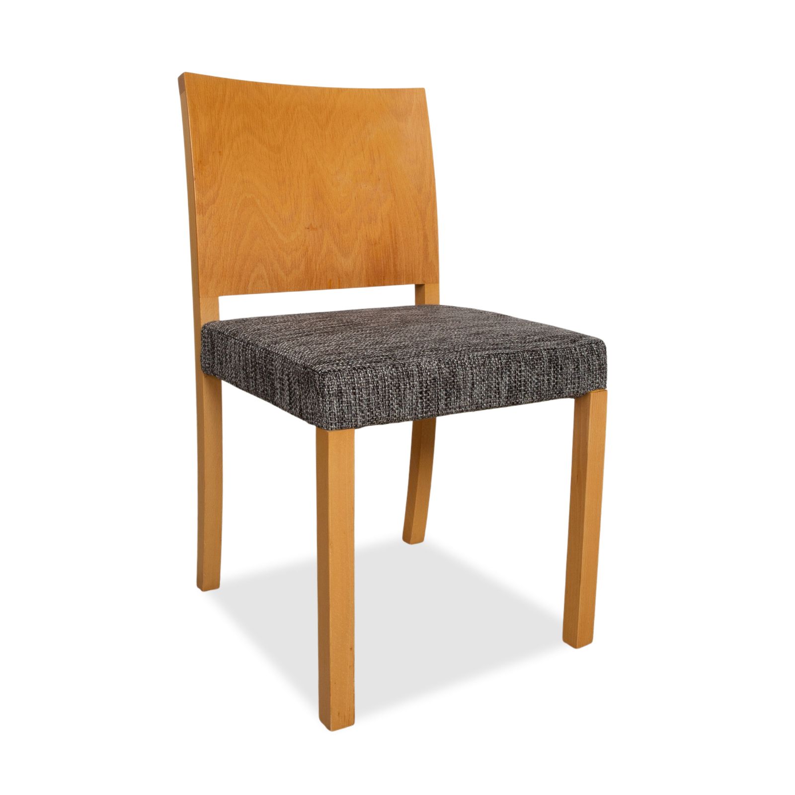 Set Of 6 Thonet Chairs, Fabric And Wood, Grey And Brown With Armrests photo Furniture