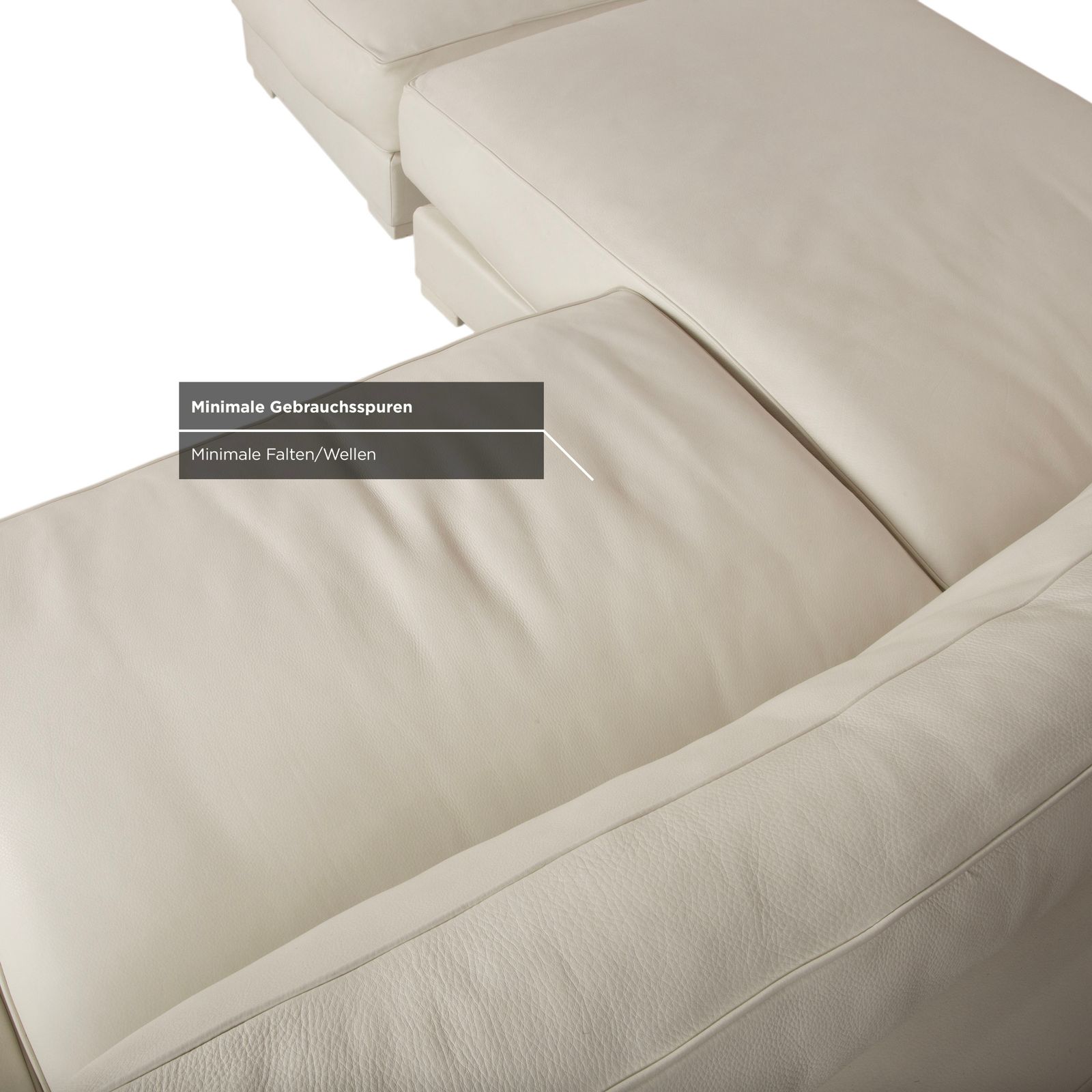 photo furniture Canapé d'angle Baxter en cuir blanc crème