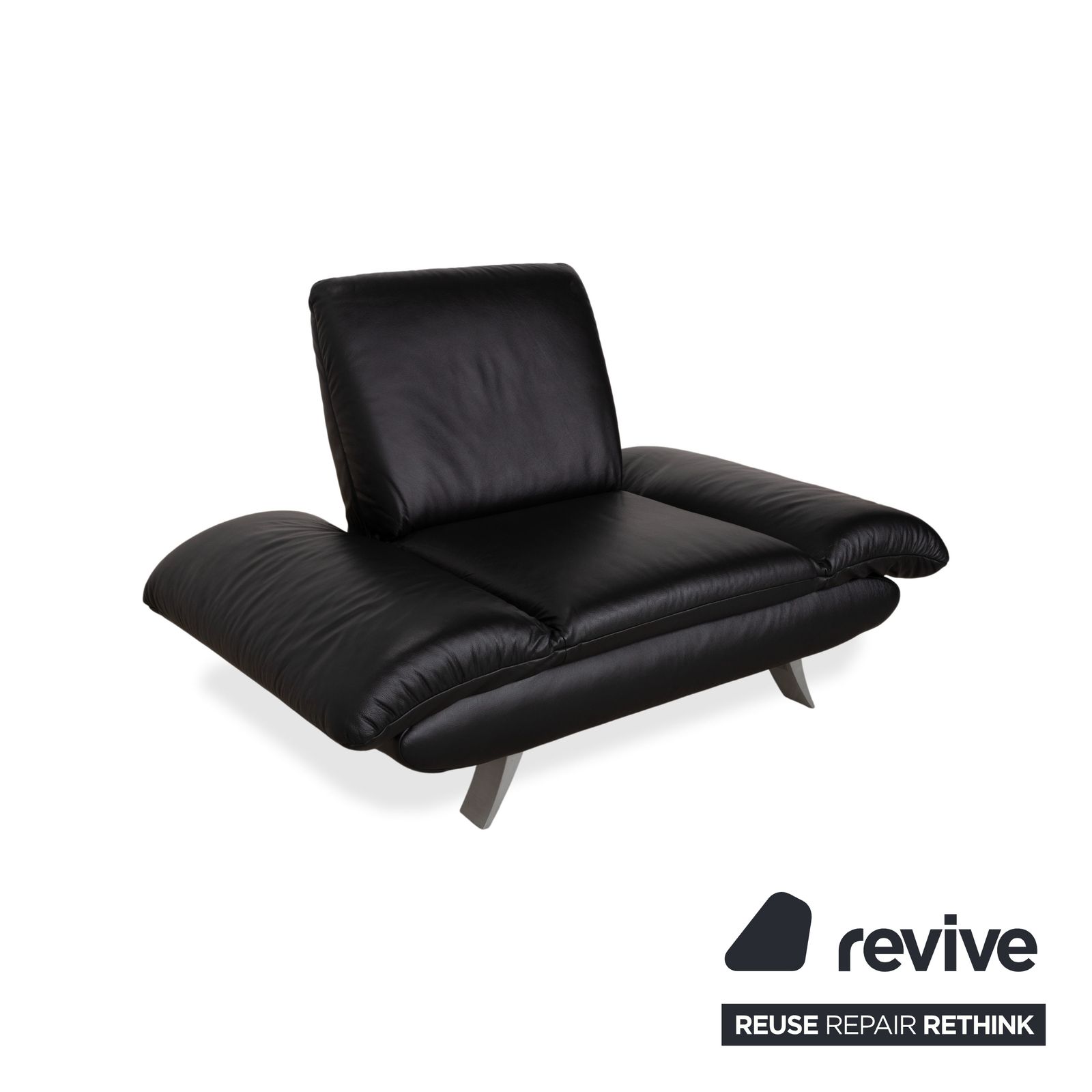 Fauteuil Koinor Rossini en cuir noir, fonction manuelle photo 1117.0