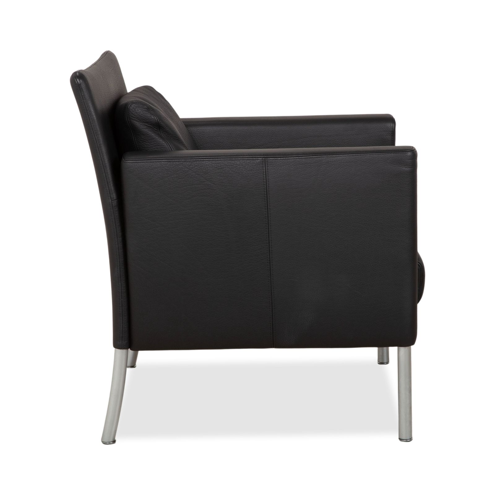 photo for sale Walter Knoll Jason Leather Armchair Black Nappa Leather Frame Metal