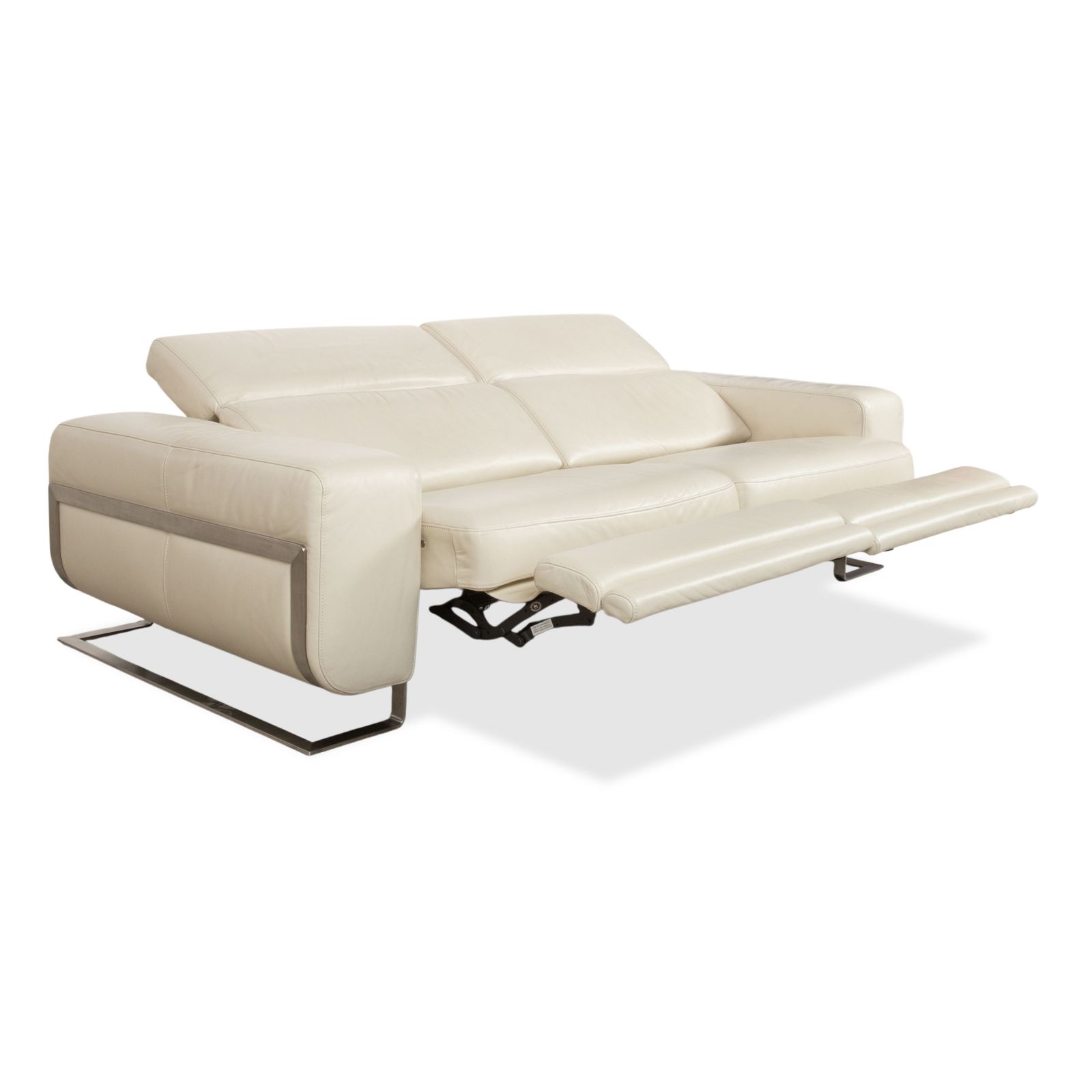 Joop 007 Leather Set Three Seater & Two Seater Cream Sofa Metal Feet Reclining Position Electric/Manual Function photo 4693.0