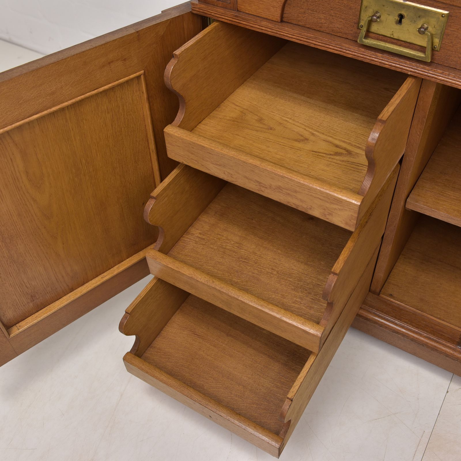 Antique! Restored Art Nouveau Oak Sideboard, Chest Of Drawers, Cabinet photo Furniture