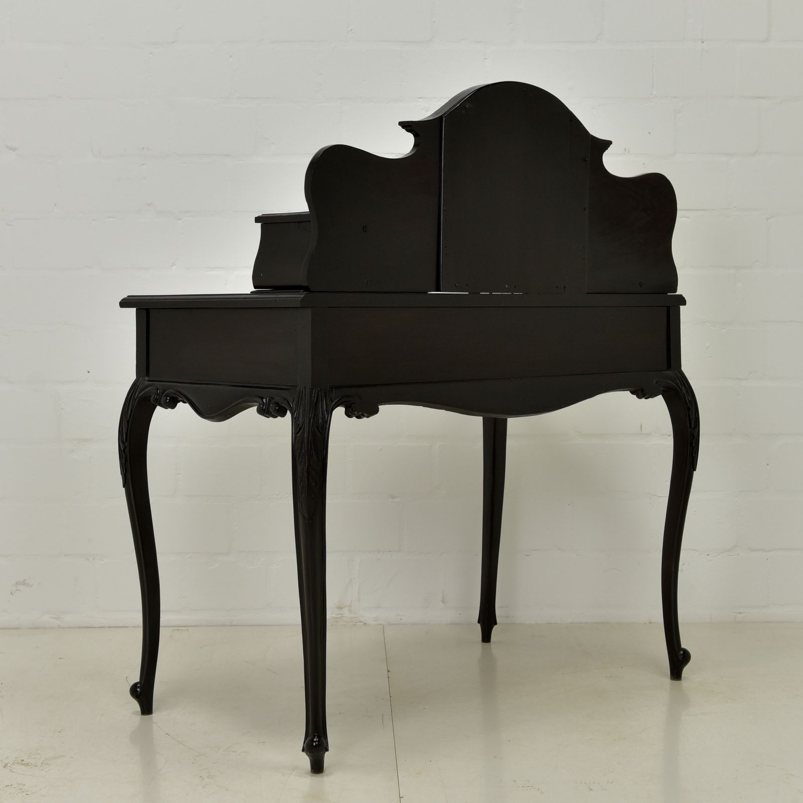 930.0 Antique! Restored Mahogany Dressing Table, Black, Rococo Style, Ladies' Desk photo