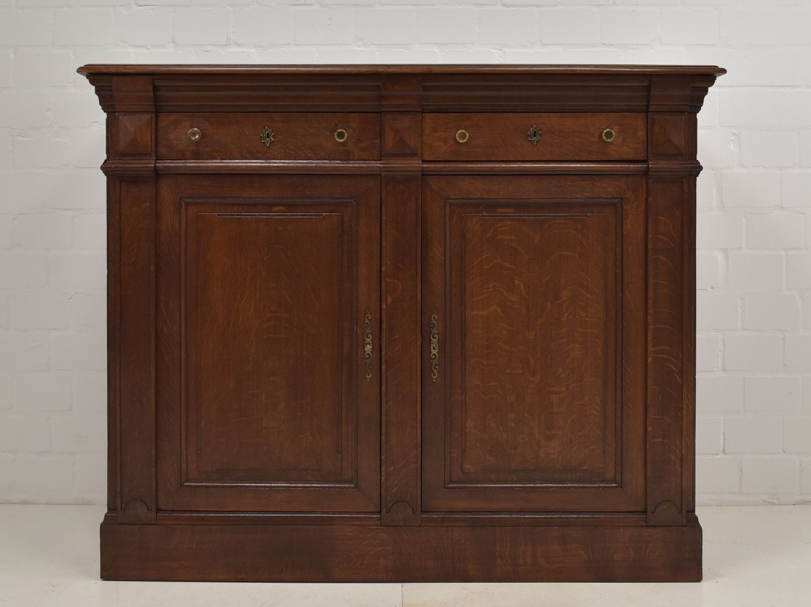 Antique! Restored Tall Chest Of Drawers, Gründerzeit Style, Solid Oak, Cabinet, Sideboard photo furniture