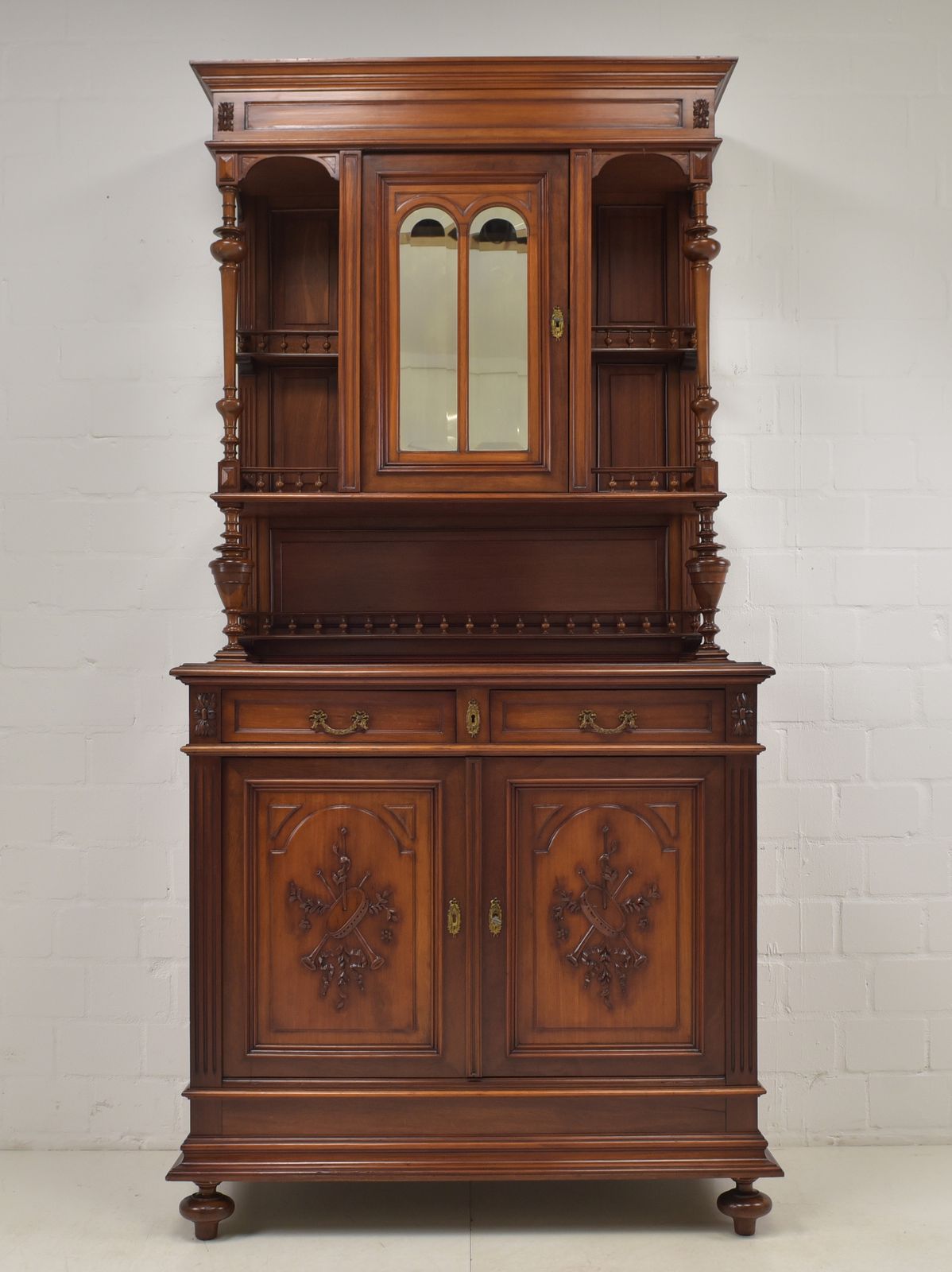 Antique! Restored Mahogany Buffet Cabinet, Gründerzeit/Historicism Period, 2 Of 2 photo furniture