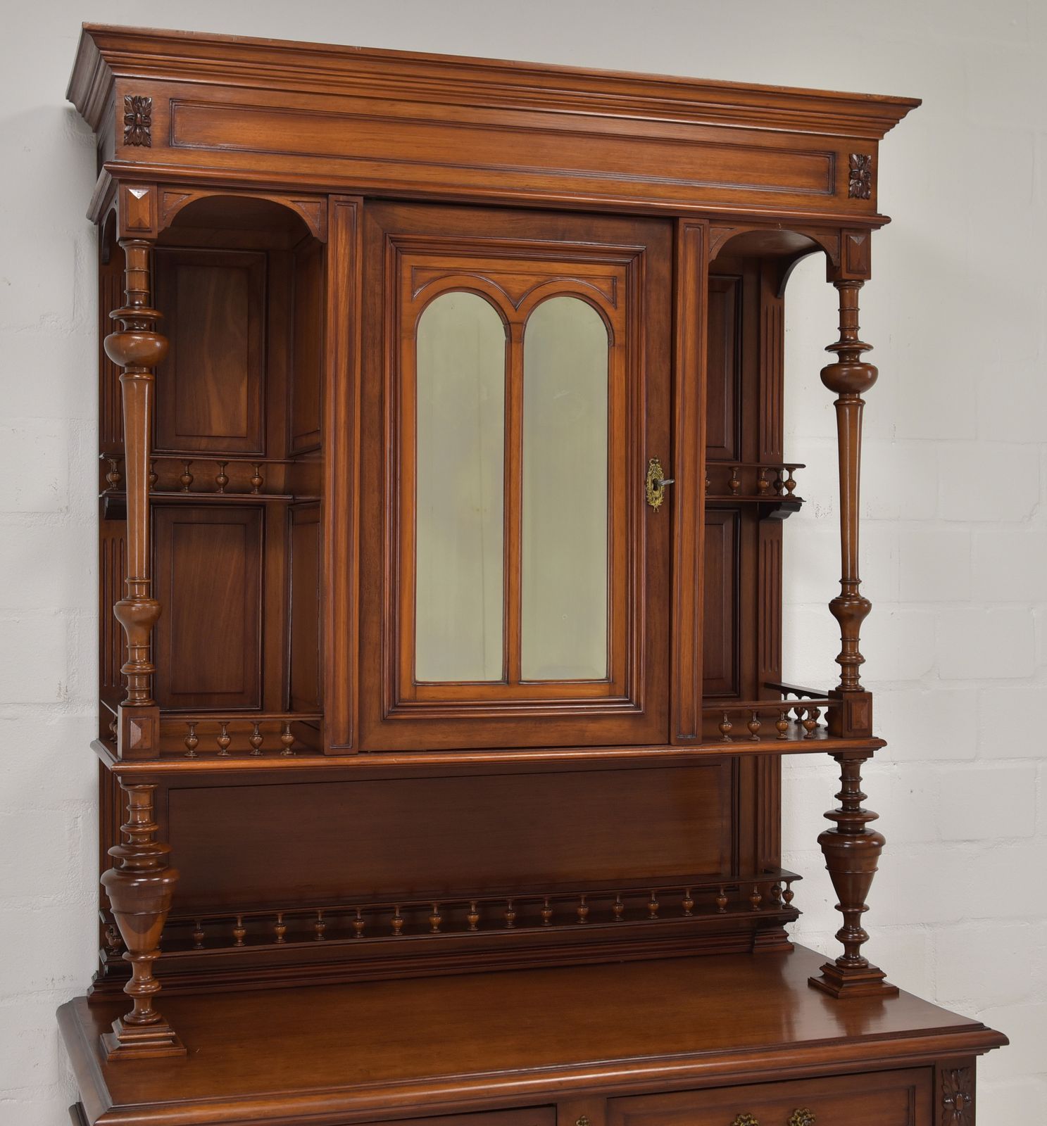 Antique! Restored Mahogany Buffet Cabinet, Gründerzeit/Historicism Period, 2 Of 2 photo vintage