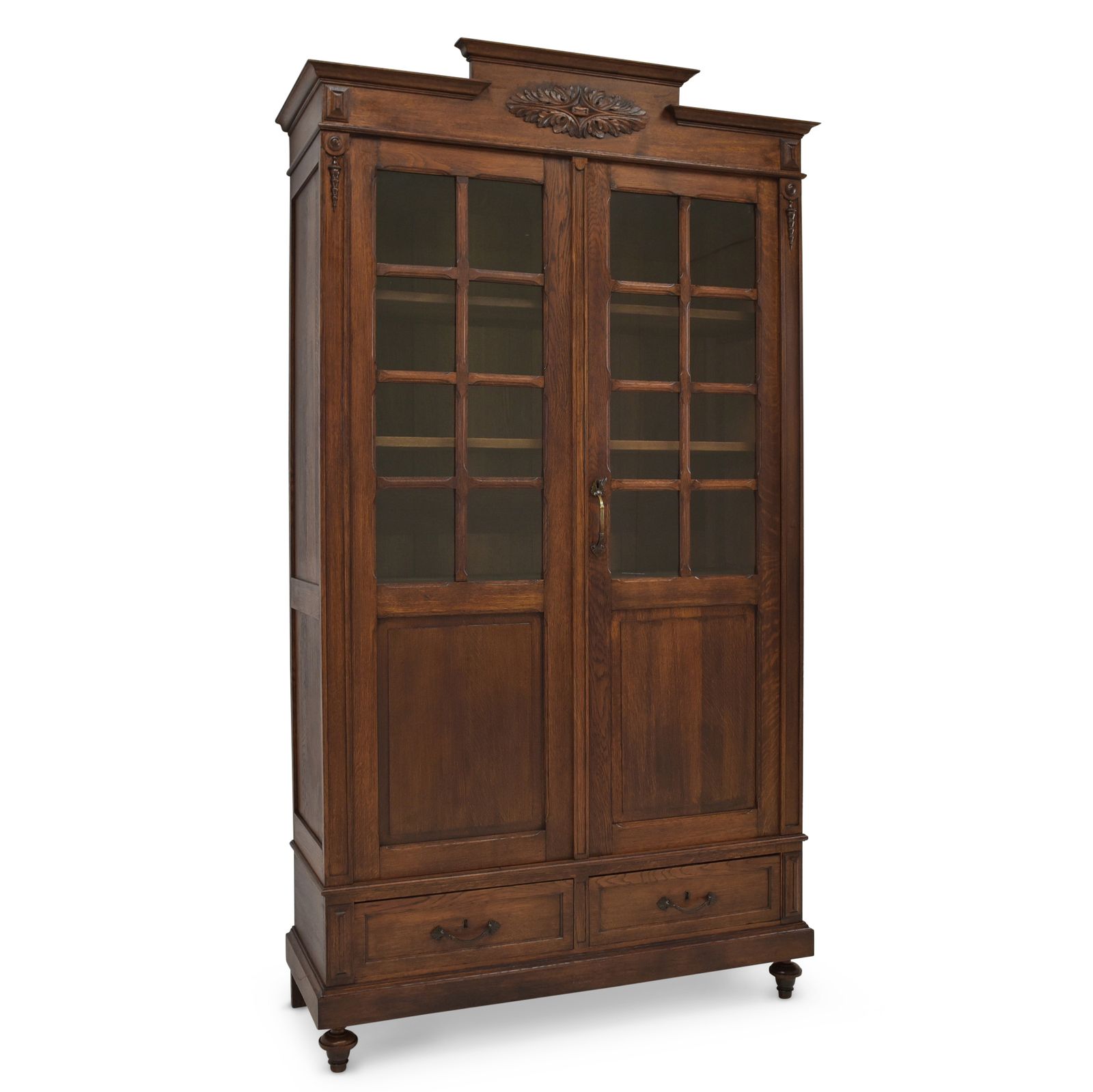 Antique! Restored Art Nouveau/Art Deco Oak Bookcase/Display Cabinet