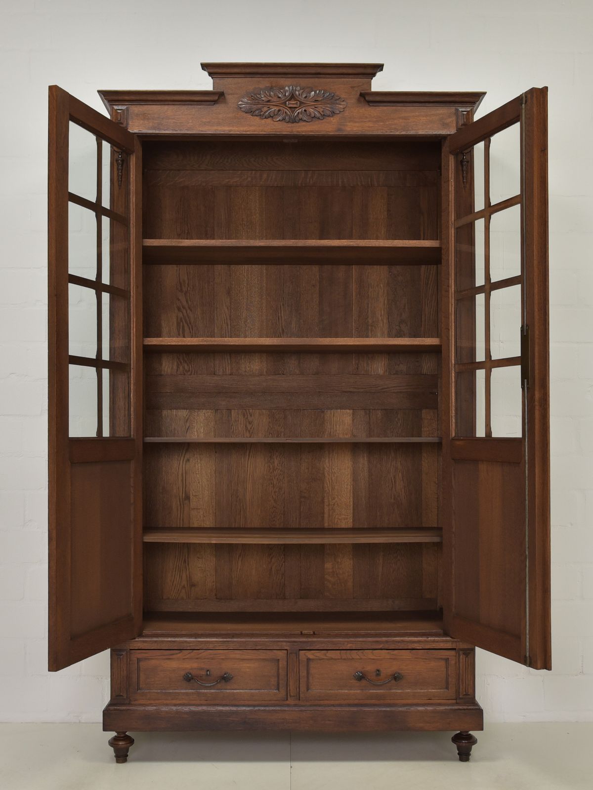 Antique! Restored Art Nouveau/Art Deco Oak Bookcase/Display Cabinet photo for sale