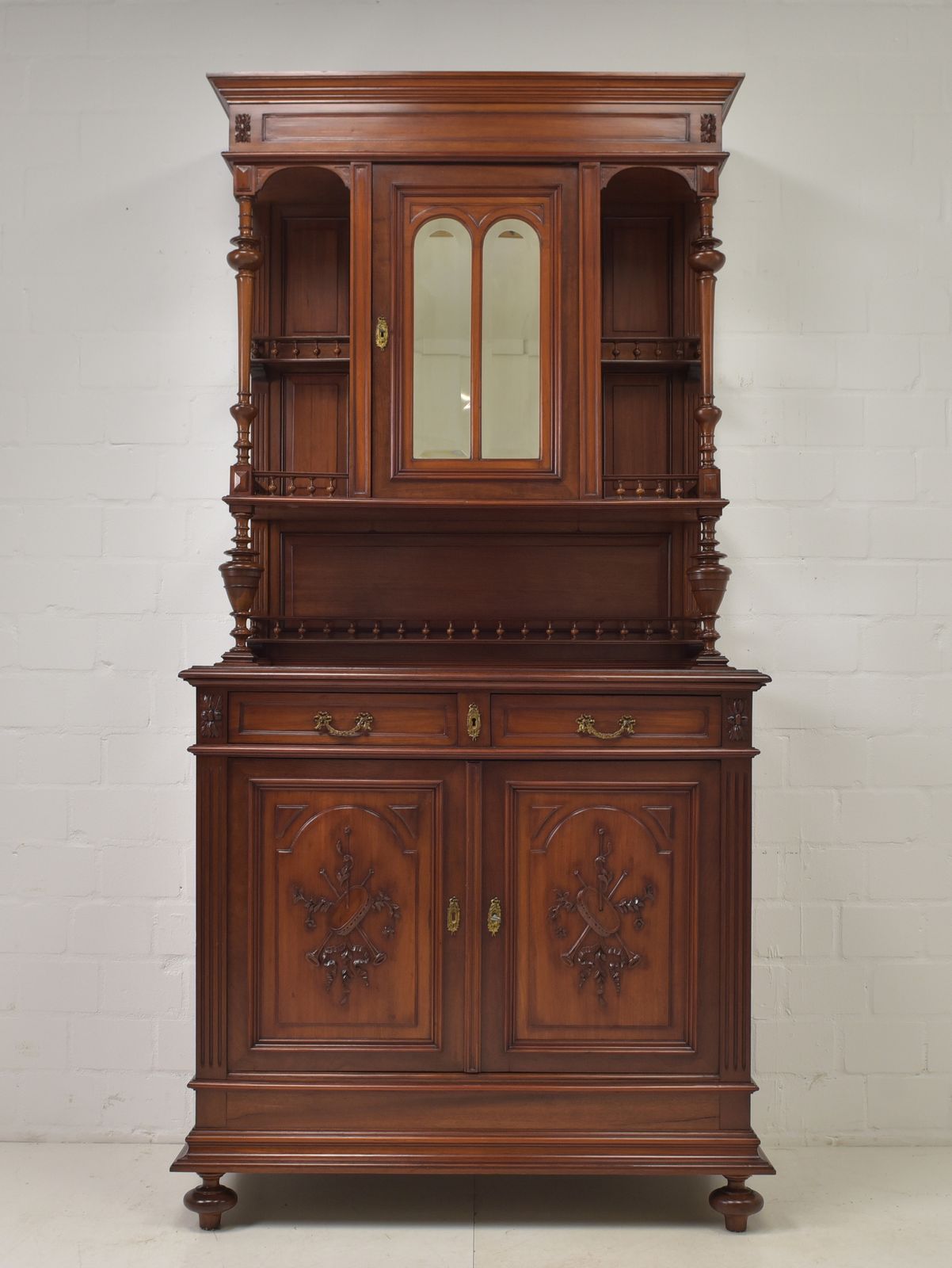 Antique! Restored Mahogany Buffet Cabinet, Gründerzeit/Historicism Period, 1 Of 2 photo furniture