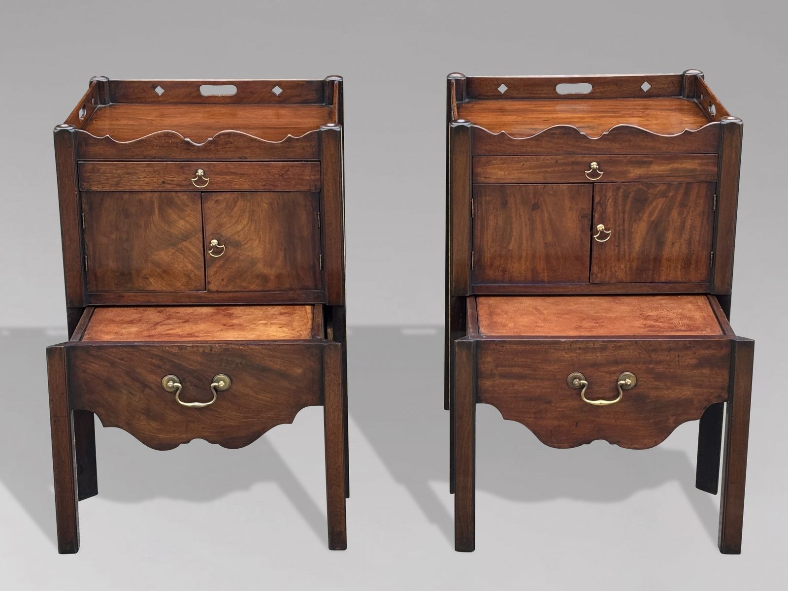 Pair Of Mid 18th Century George III Period Mahogany Bedside Commodes photo furniture