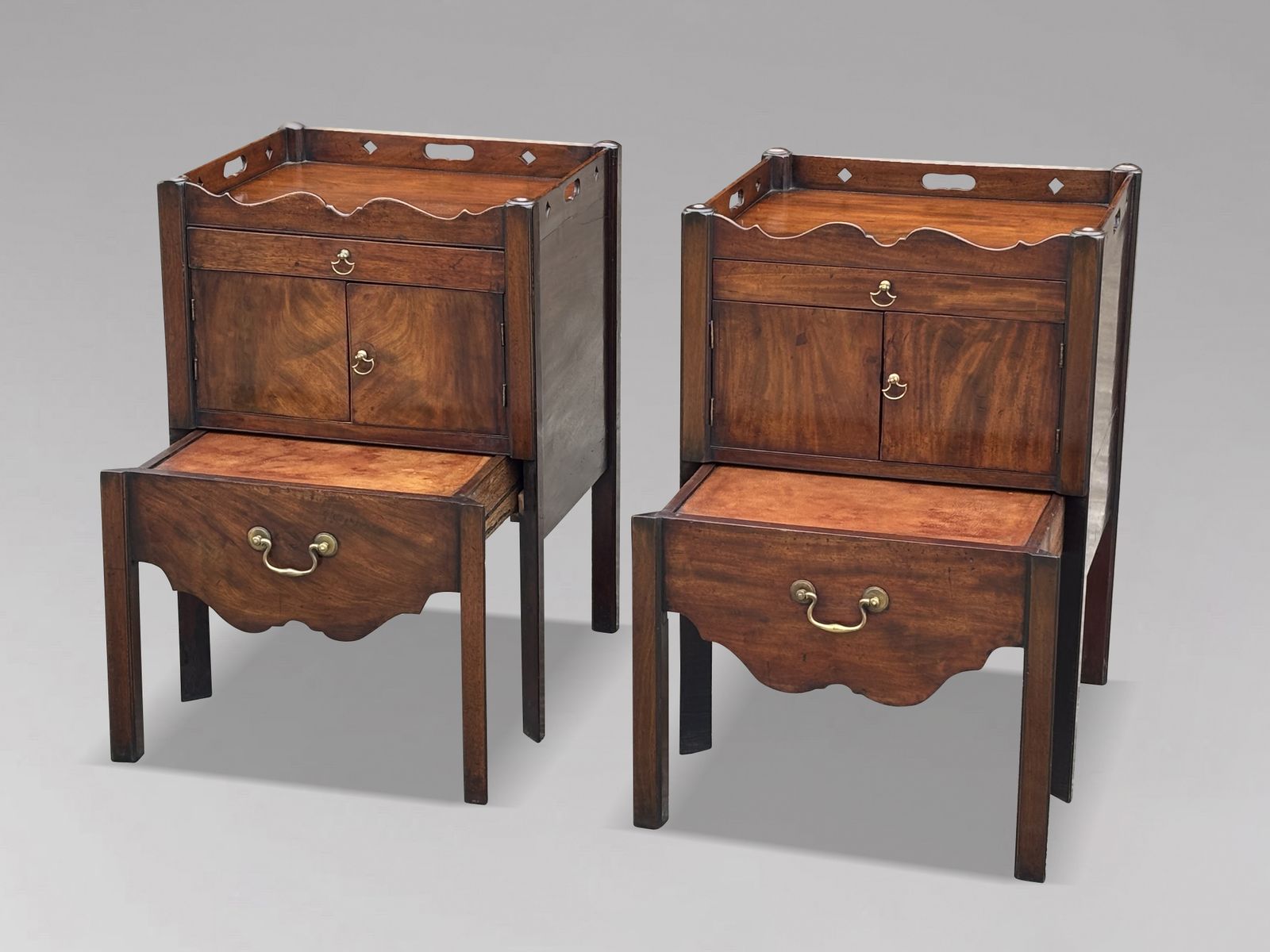 Pair Of Mid 18th Century George III Period Mahogany Bedside Commodes photo for sale