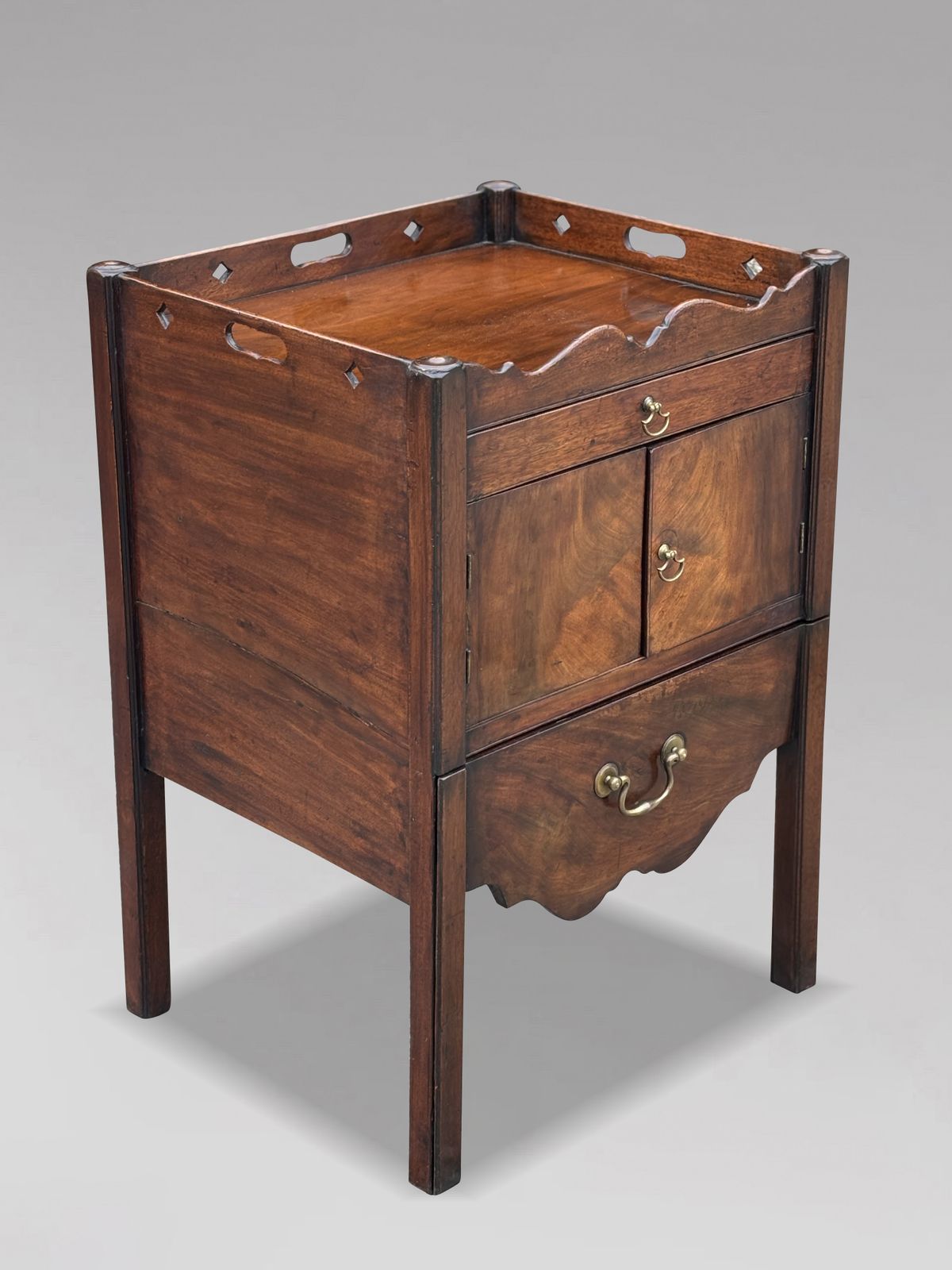 Furniture Pair Of Mid 18th Century George III Period Mahogany Bedside Commodes photo