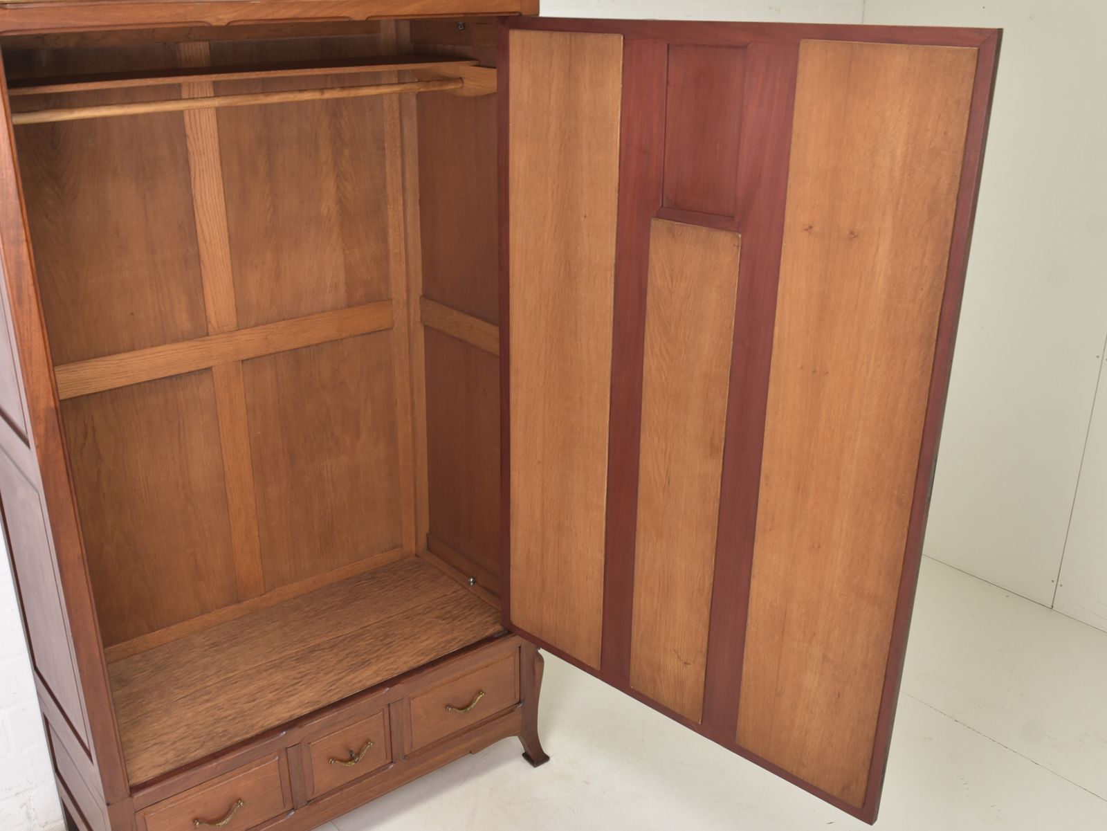 Antique! Restored Art Nouveau Wardrobe, Solid Mahogany, Narrow, For Bedroom photo 1870.0